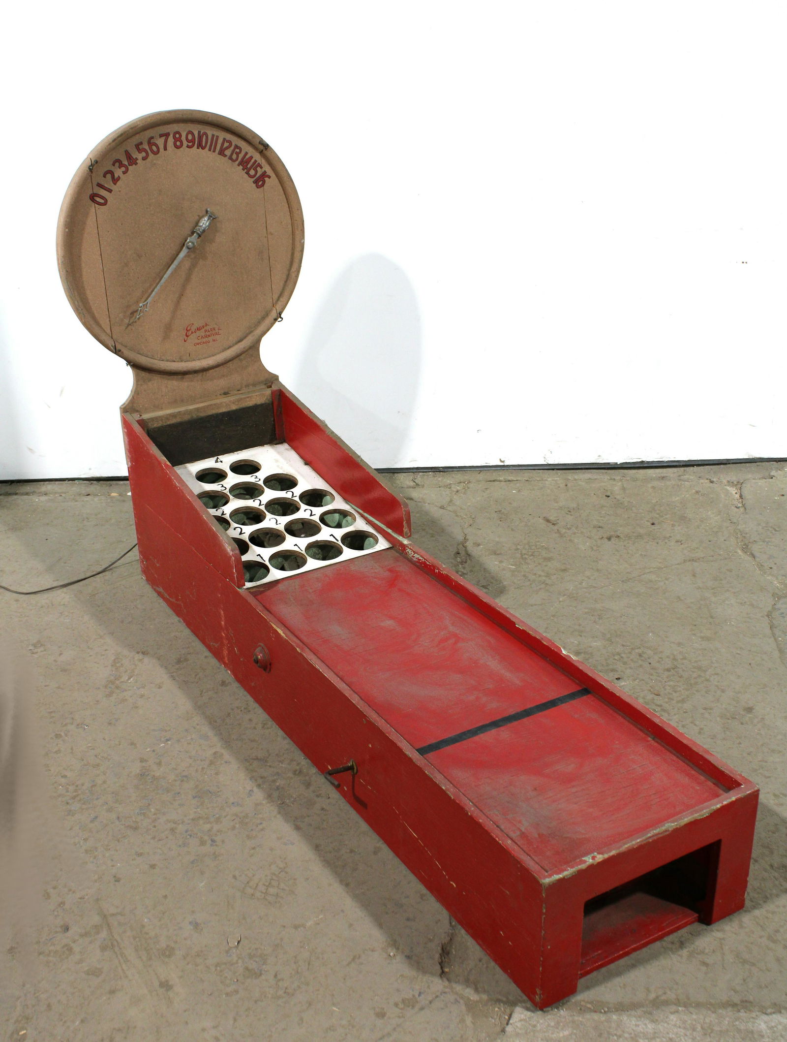 Evans Park Ill. Carnival Game from Indiana Beach: Evans Park Ill. Carnival Game from Indiana Beach Amusement Park. This item requires third party shipping or pickup arrangements to be made. Dimensions: 44 x 24 x 69