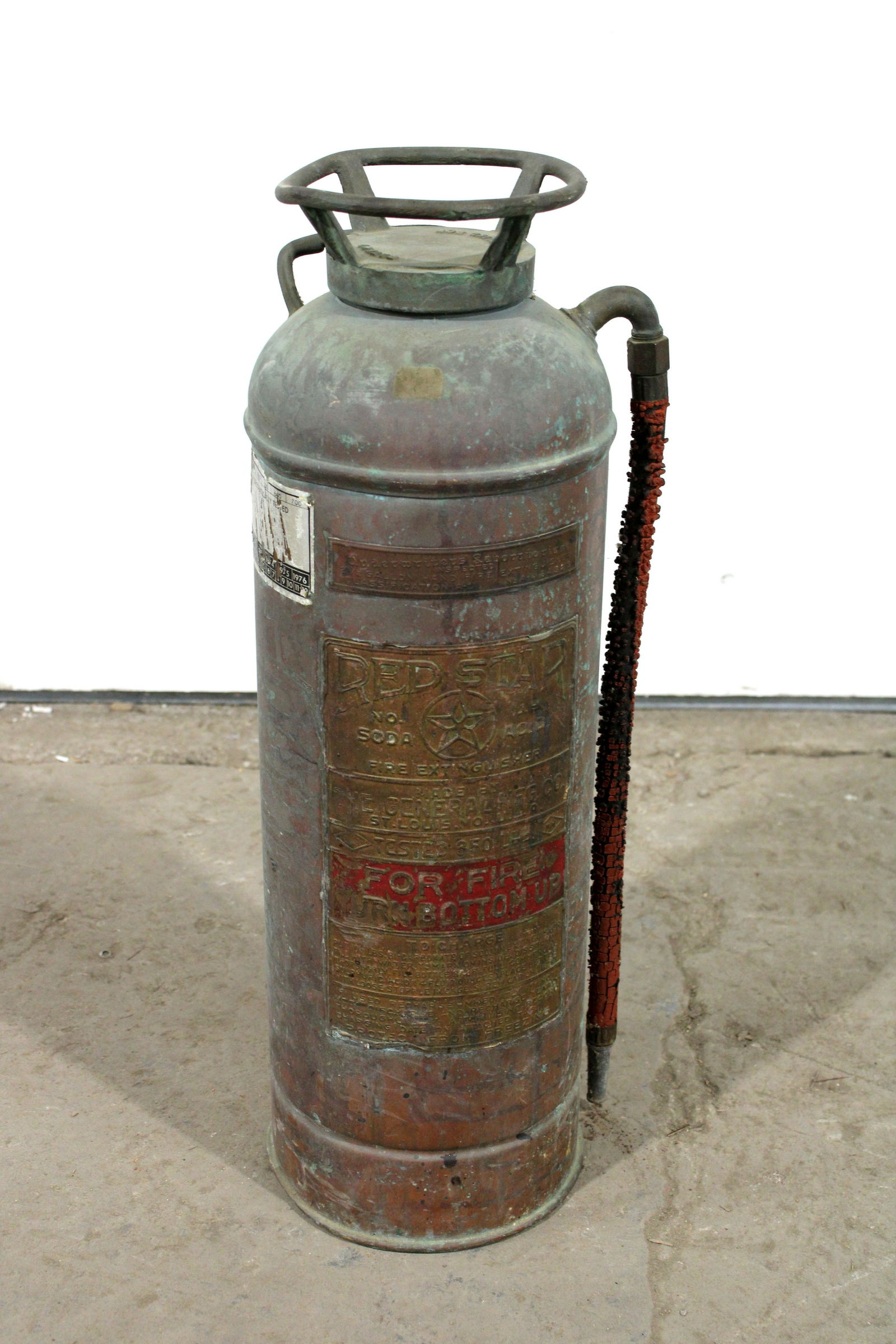 Red Star Vintage Copper Fire Extinguisher (1 of 3)