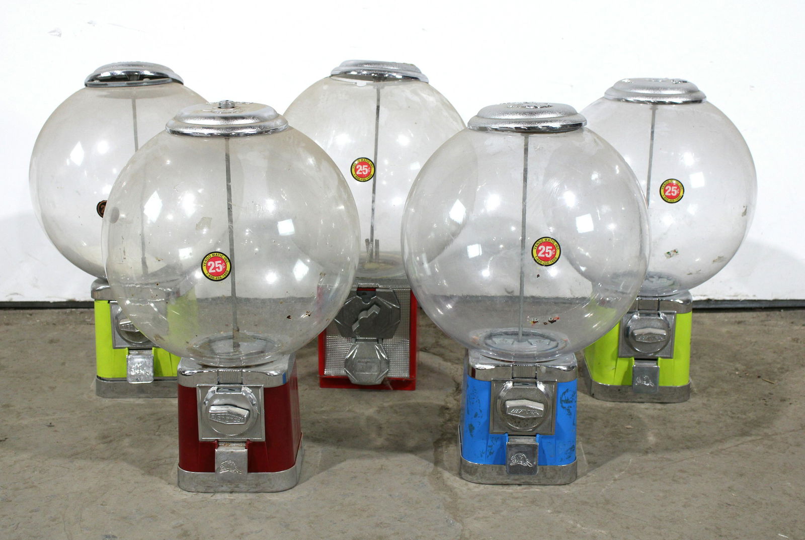 Lot of Five Colored Beaver Round Gumballs, Lot 2 (1 of 1)