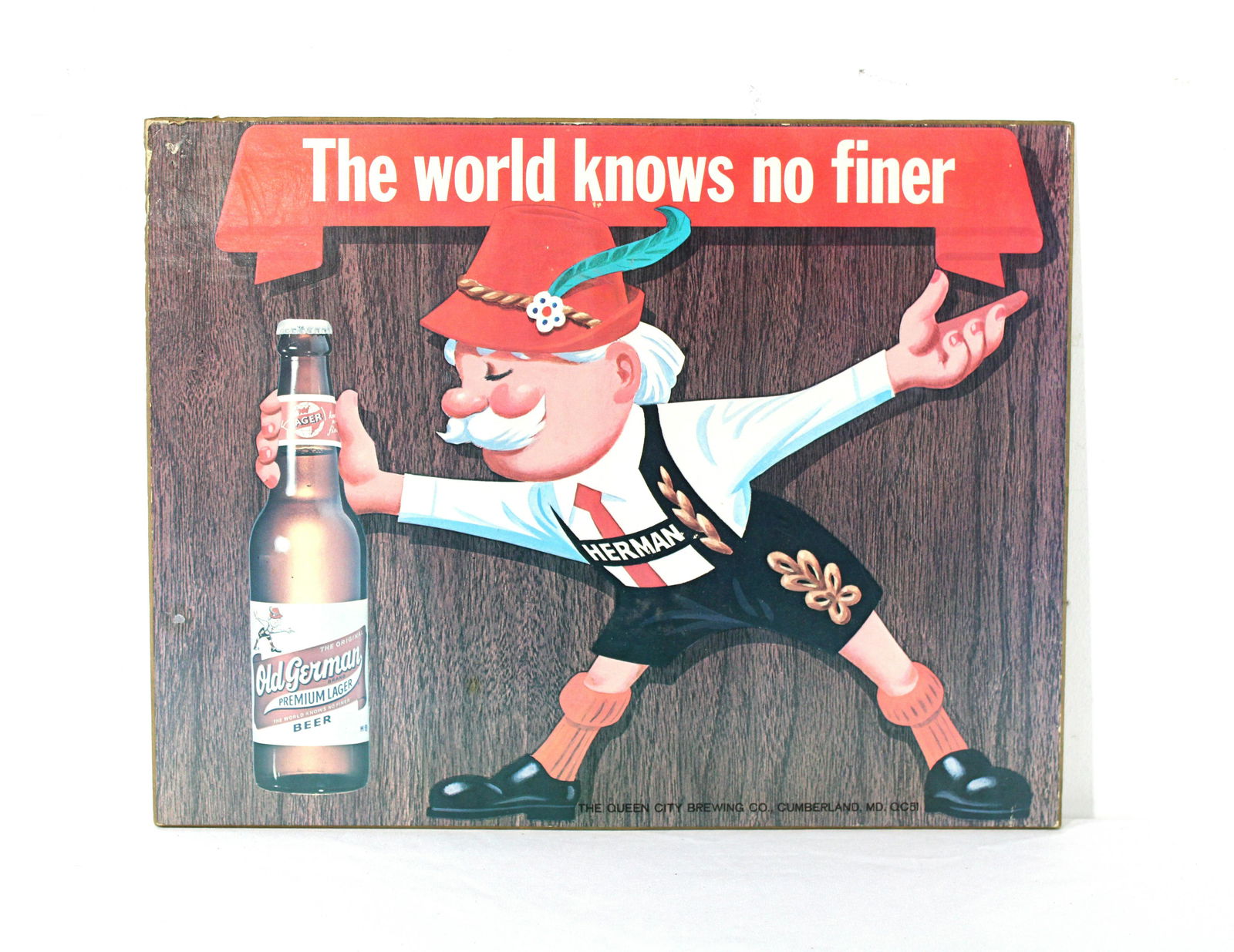 Old German Lager, Queen City Brewing Easel Back Sign: Old German Lager, Queen City Brewing Easel Back Sign. In-house shipping available. Dimensions: 11 x 14