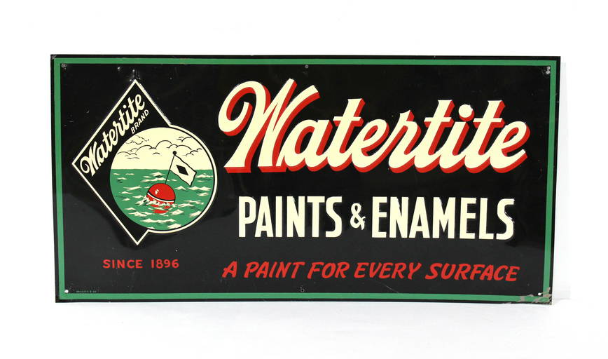 Embossed Watertite Paints & Enamels Sign By Donasco