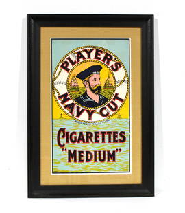 Player's Navy Cut Cigarettes Original Advertisement: Player's Navy Cut Cigarettes Original Advertisement, matted and framed. This item requires third party shipping or pickup arrangements to be made. Dimensions: 40 x 28 x 1