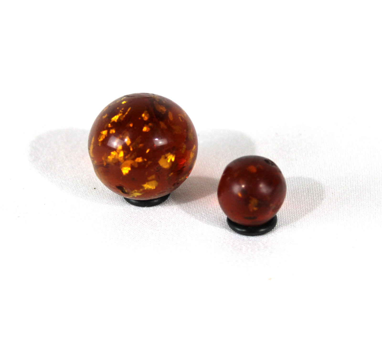 13/16" Antique Handmade German Amber Mica Marble (1 of 3)