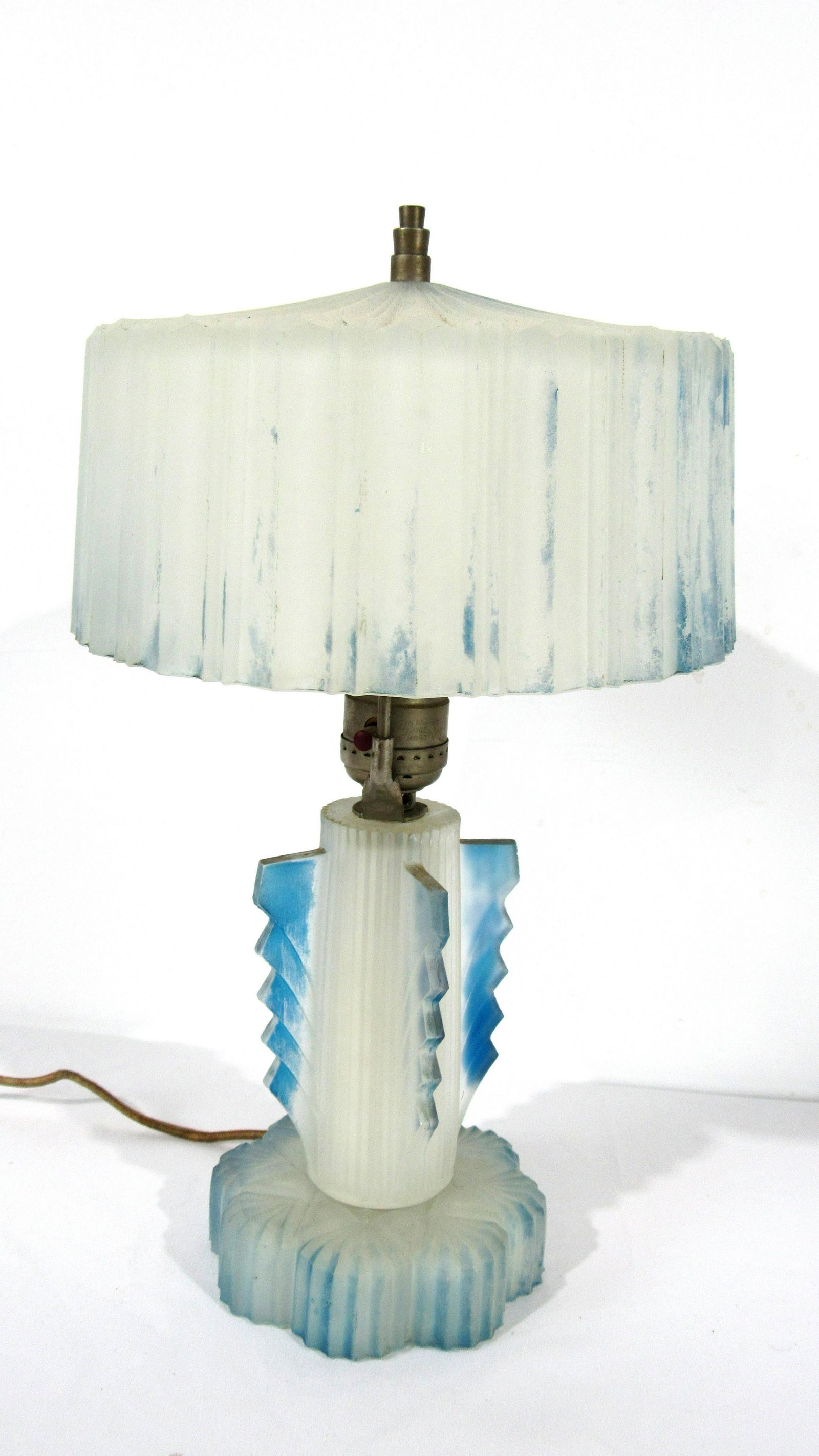 Vintage Glass Art Deco Style Table Lamp (1 of 3)