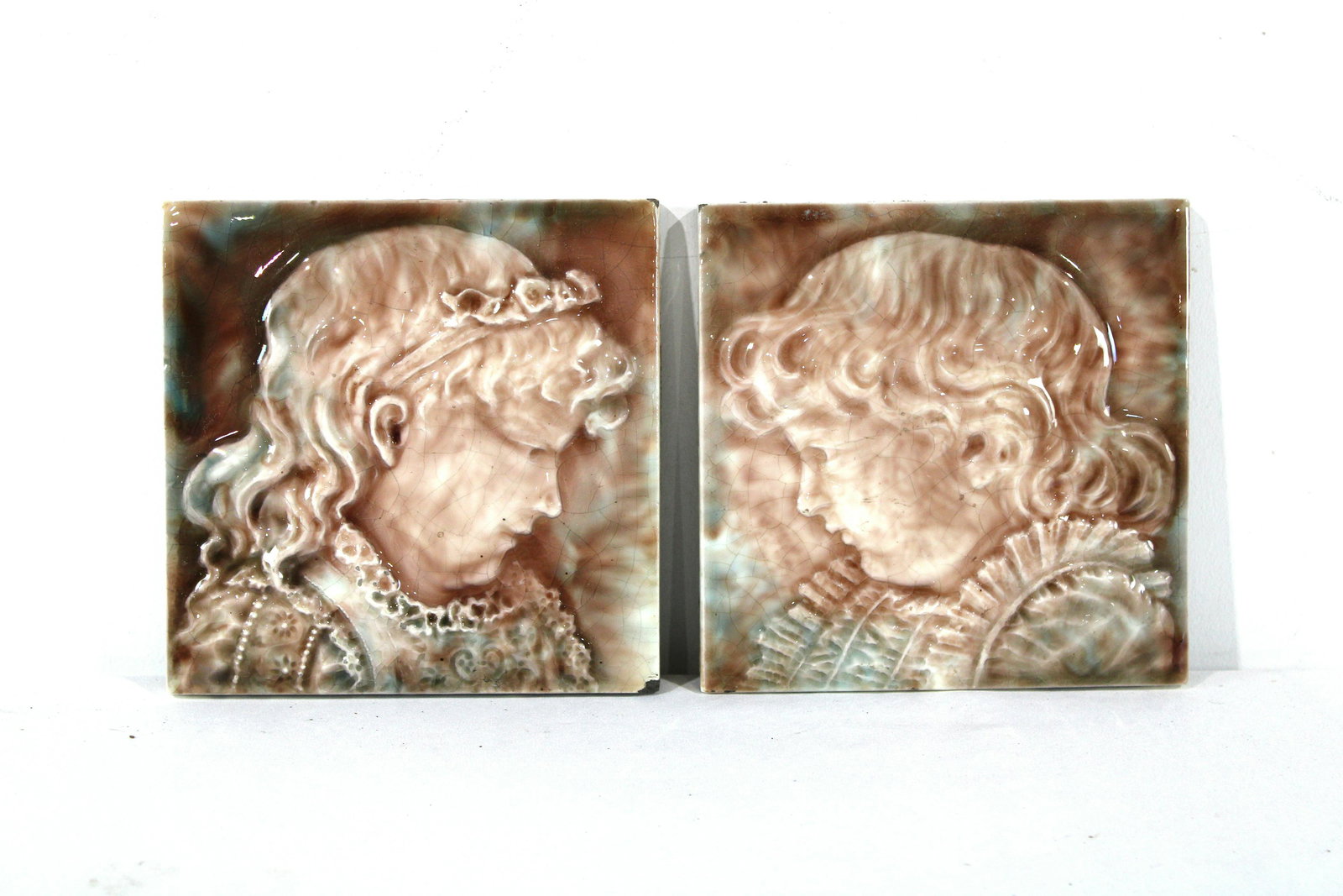 1885 Salvaged Encaustic Fireplace Tiles by Trent (1 of 2)