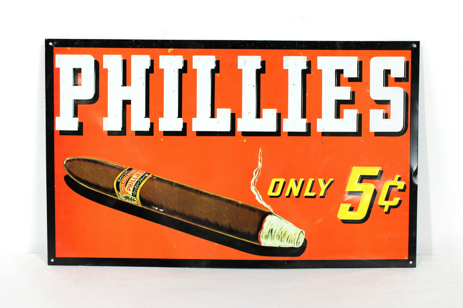 Phillies Cigars Embossed Tin Sign (1 of 2)