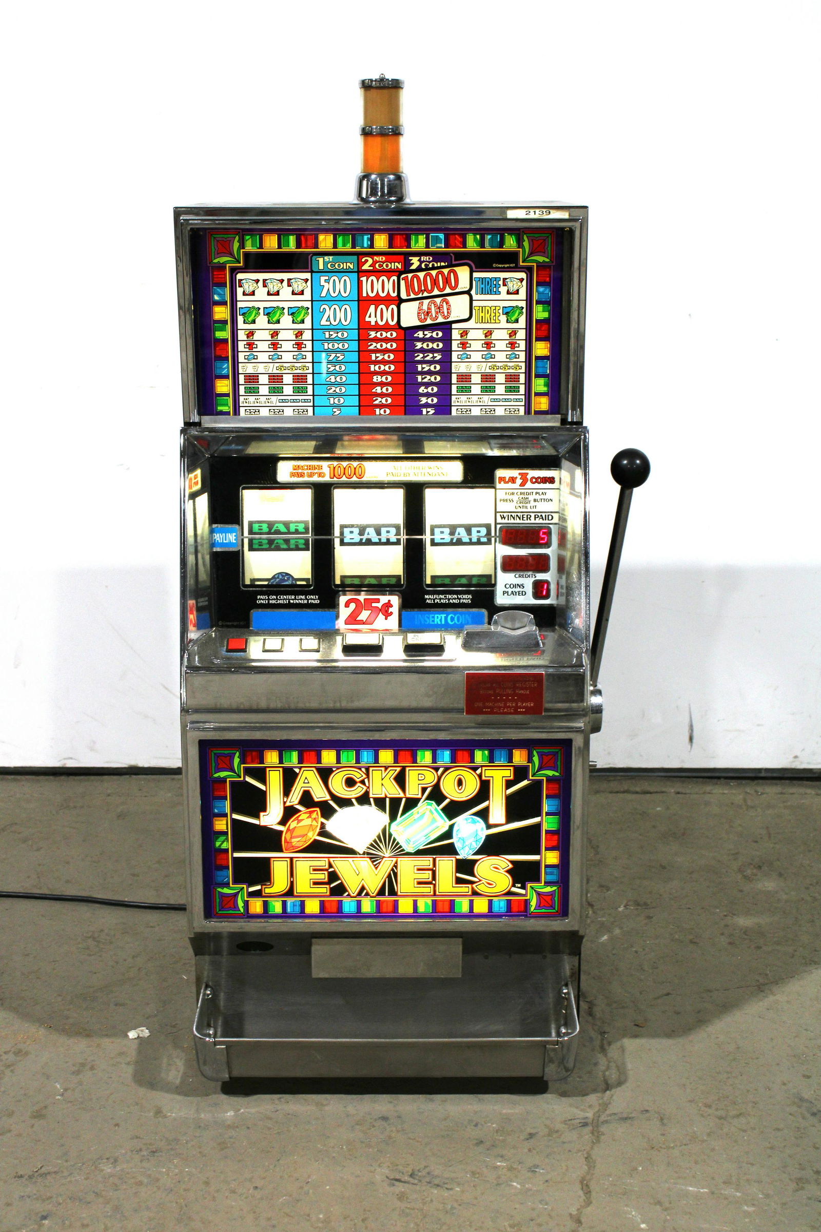 IGT Jackpot Jewels Coin Operated Slot Machine (1 of 3)