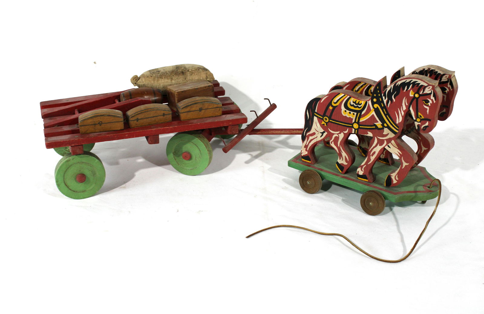 Wooden Horse Drawn Carriage Child's Toy (1 of 2)