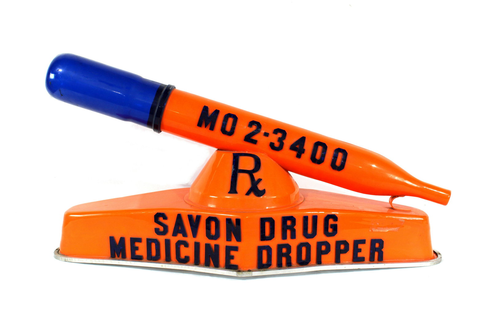 Original Car Topper for a Rexall Drugs Delivery Vehicle: Original Car Topper for a Rexall Drugs Delivery Vehicle. No cracks, has been converted to 110v so able to be lit up. This item requires third party shipping or pickup arrangements to be made. Dimensio