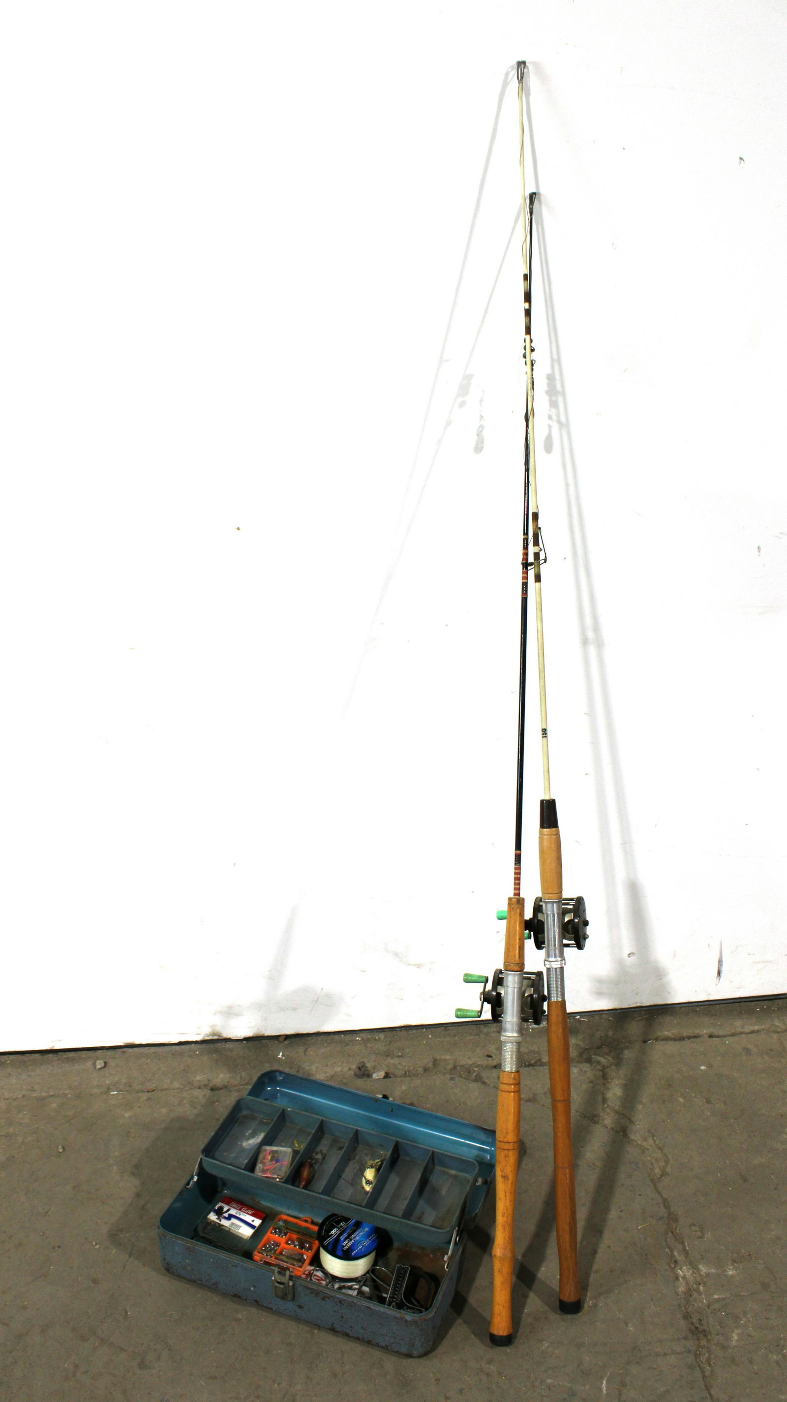 Vintage Fishing Rods and Tackle Box (1 of 3)