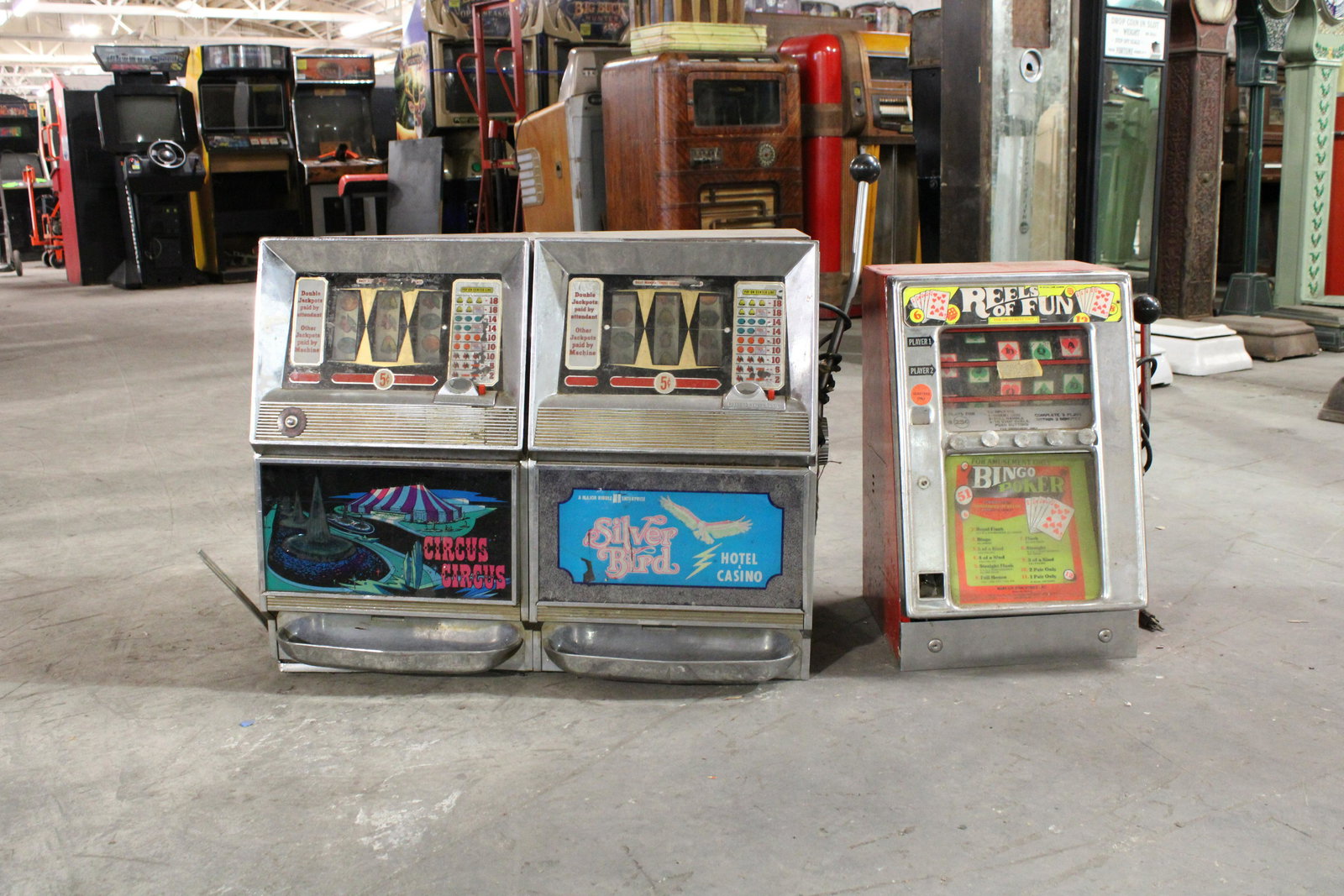 Slot Machines, including Double Slot: Slot Machines, including Double Slot. This item requires third party shipping or pickup arrangements to be made. Dimensions: 31 x 37 x 16
