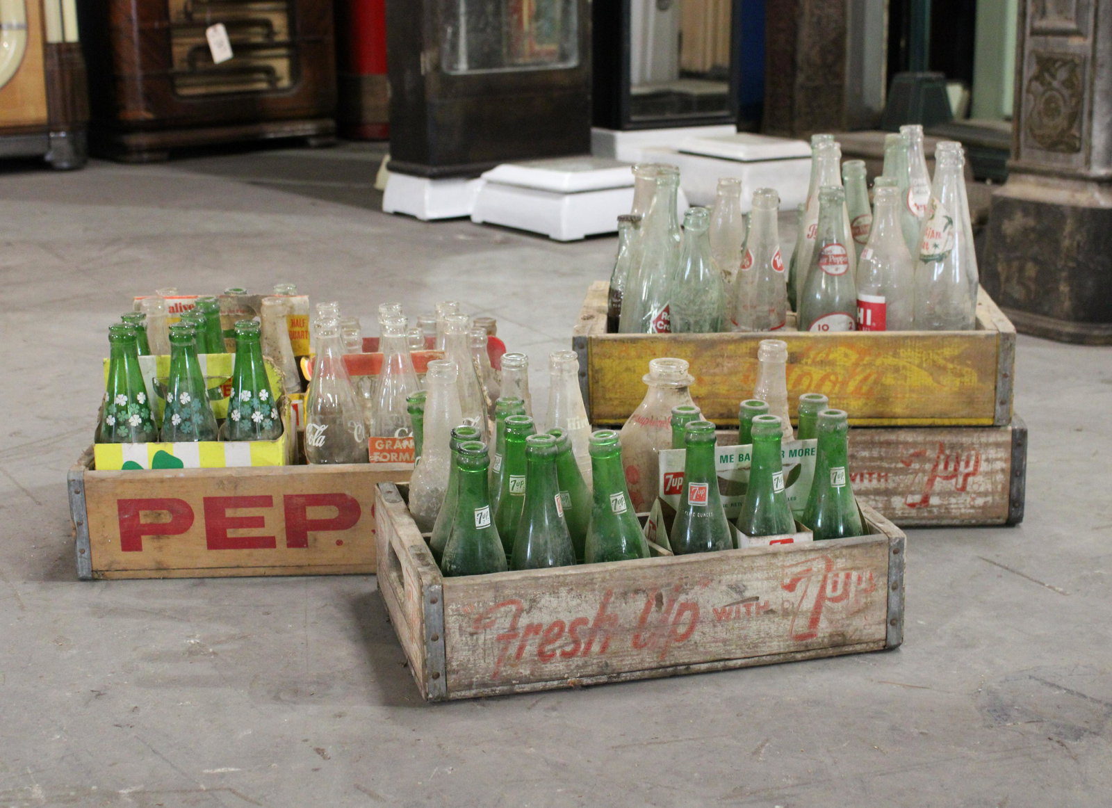Vintage Soda Bottles and Crates (1 of 2)