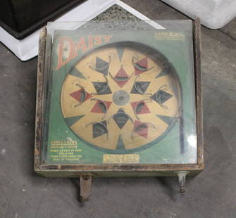 Daisy Coin Operated Table Game: Daisy Coin Operated Table Game, for restoration. This item requires third party shipping or pickup arrangements to be made. Dimensions: 6.5 x 18 x 22