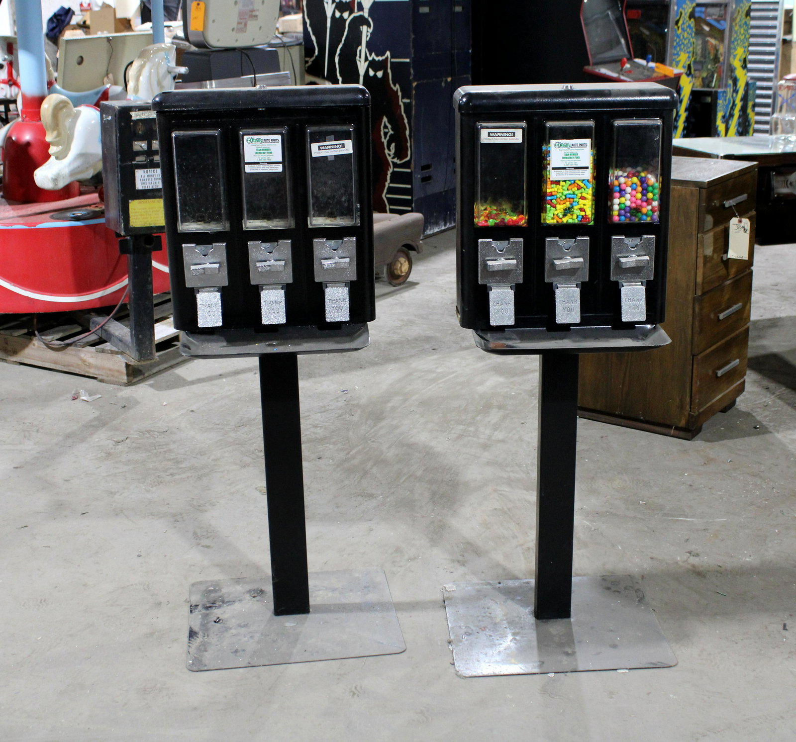 Pair of Three Column Candy Vending Machines (1 of 1)