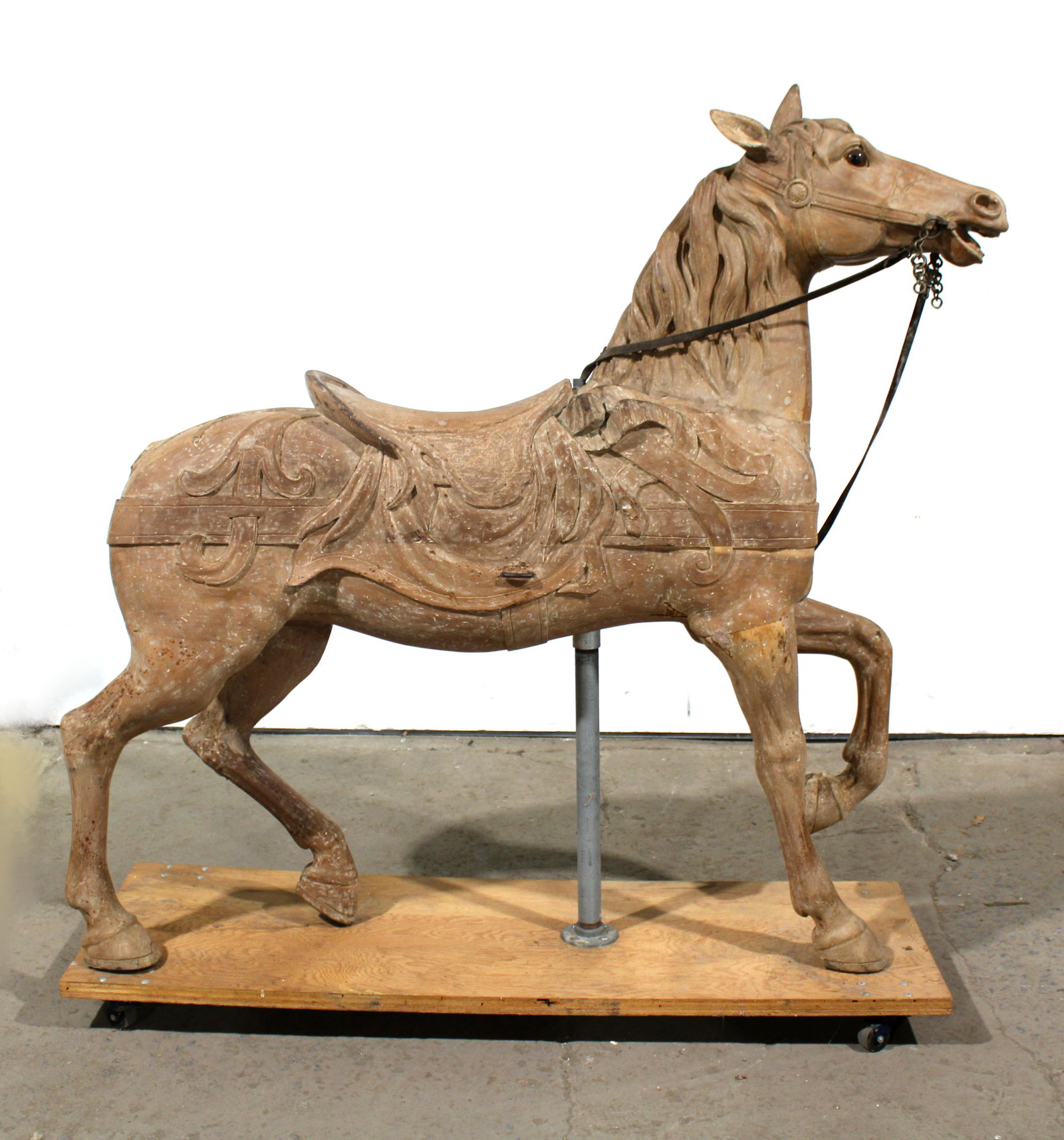 Dentzel Stander "Listener" Carousel Horse, Early 1900s (1 of 9)