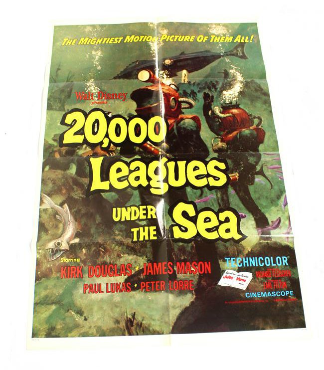 Disney 20,000 Leagues Original Theater Marquee Poster (1 of 3)