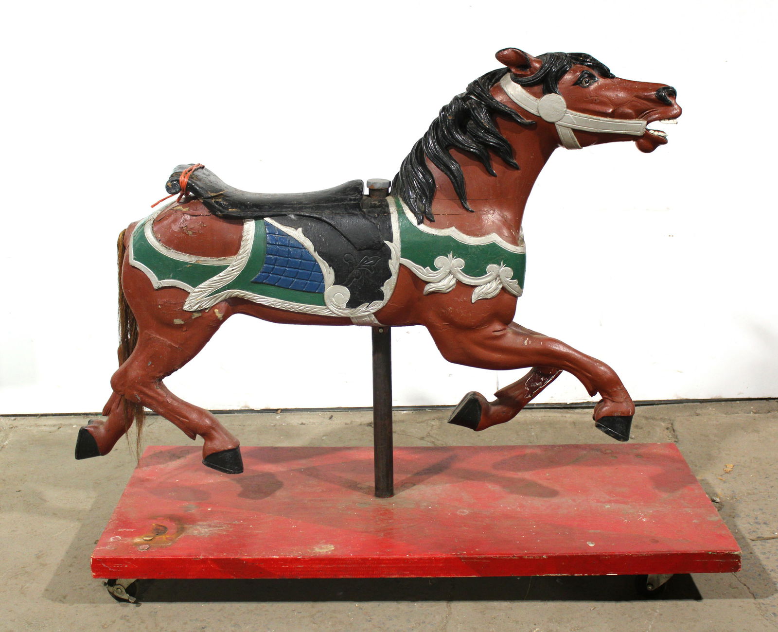 Carmel Jumper Carousel Horse w Horse Hair Tail, C. 1915 (1 of 10)