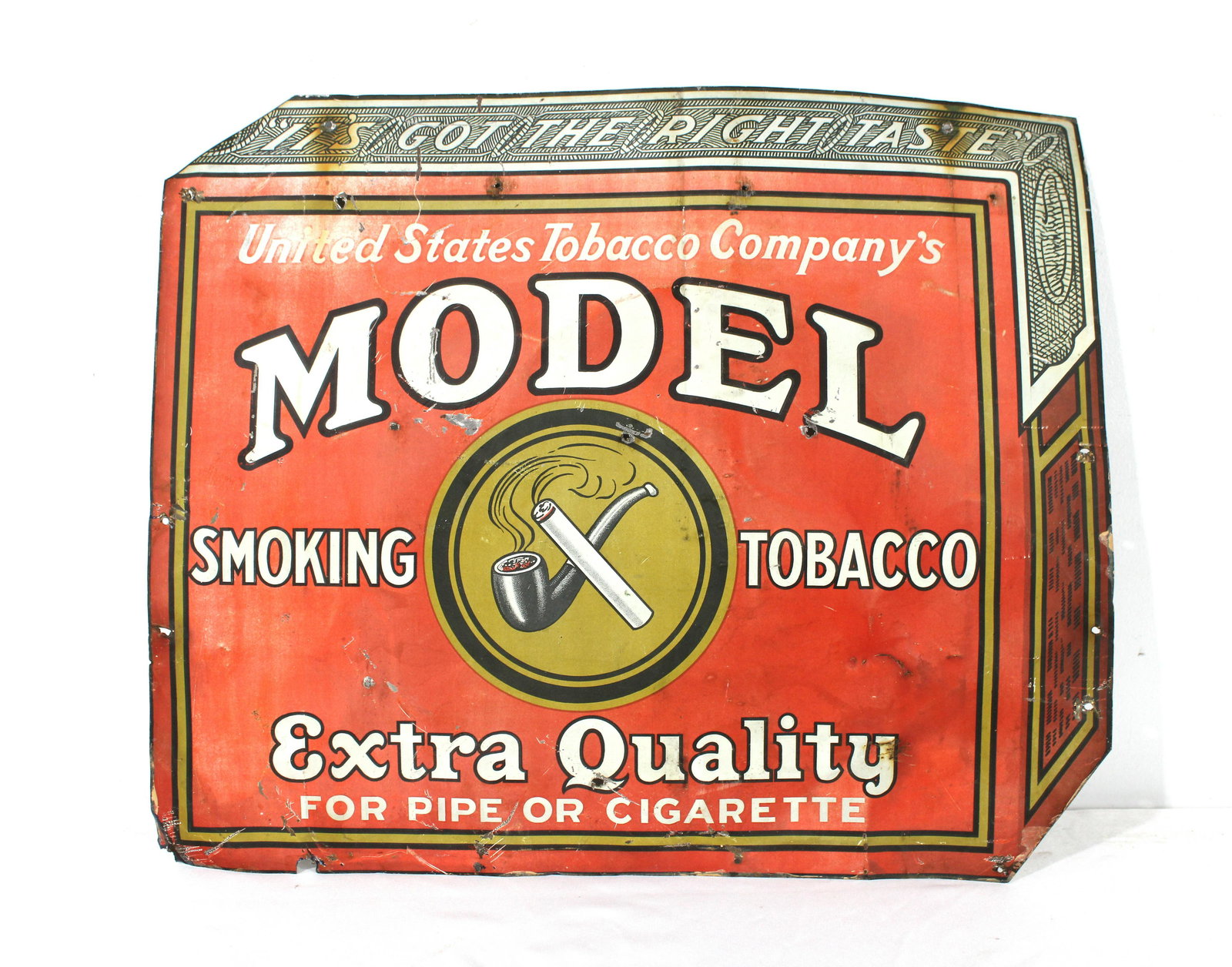 Model Smoking Tobacco Tin Sign: Model Smoking Tobacco Tin Sign. In-house shipping available. Dimensions: 15.5 x 18.5