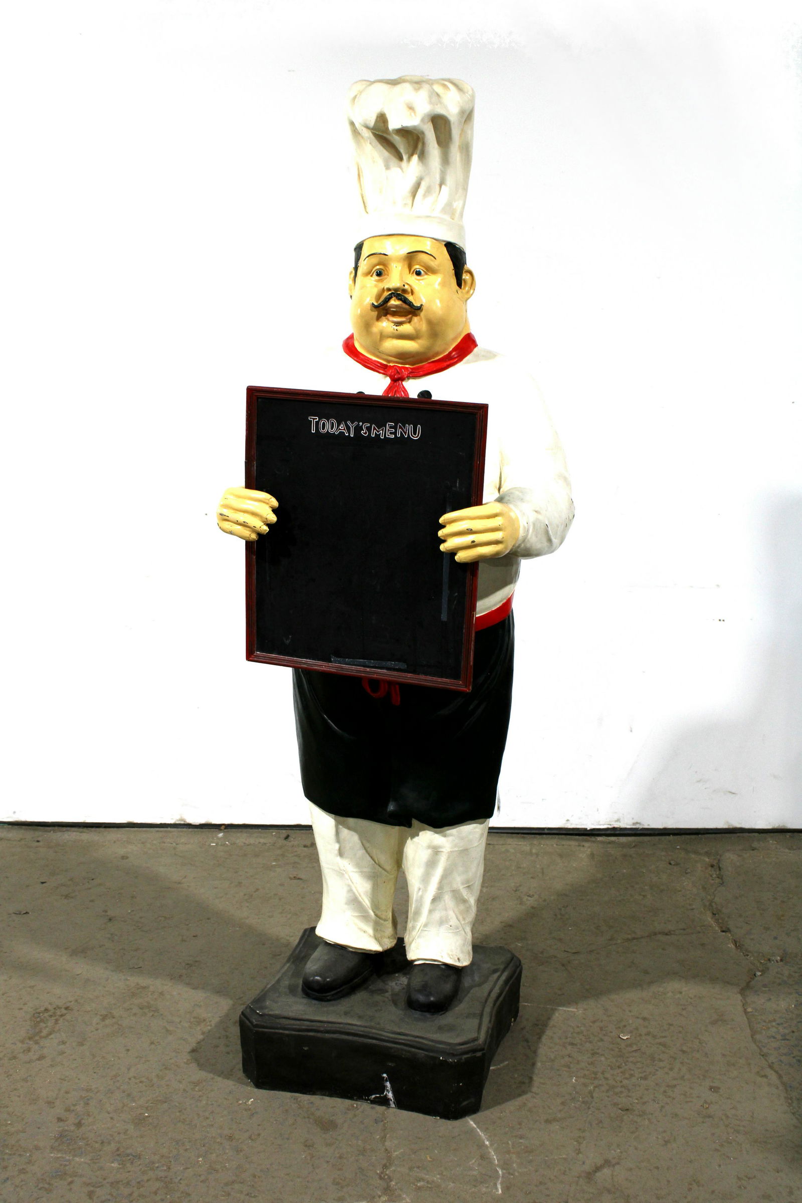 6ft Italian Restaurant Chef Statue with Menu Board (1 of 2)