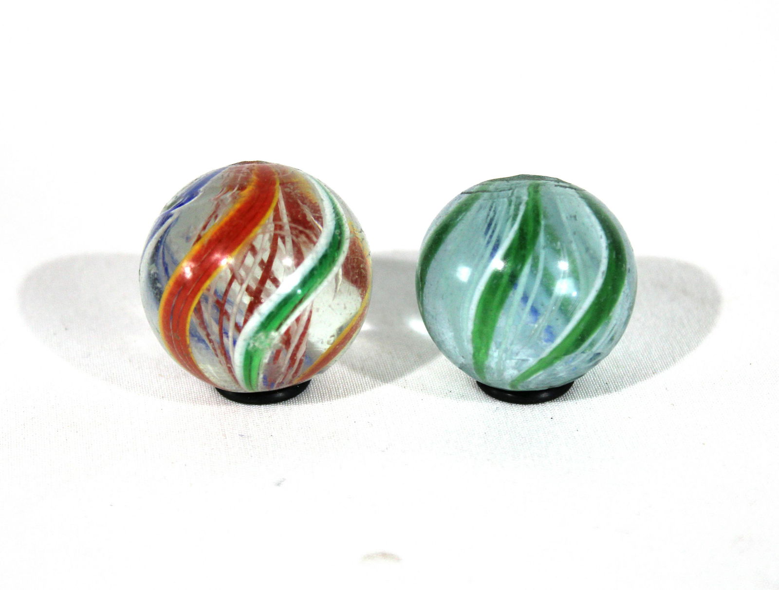 1 1/18" Latticinio Core German Handmade Swirl Marbles (1 of 4)