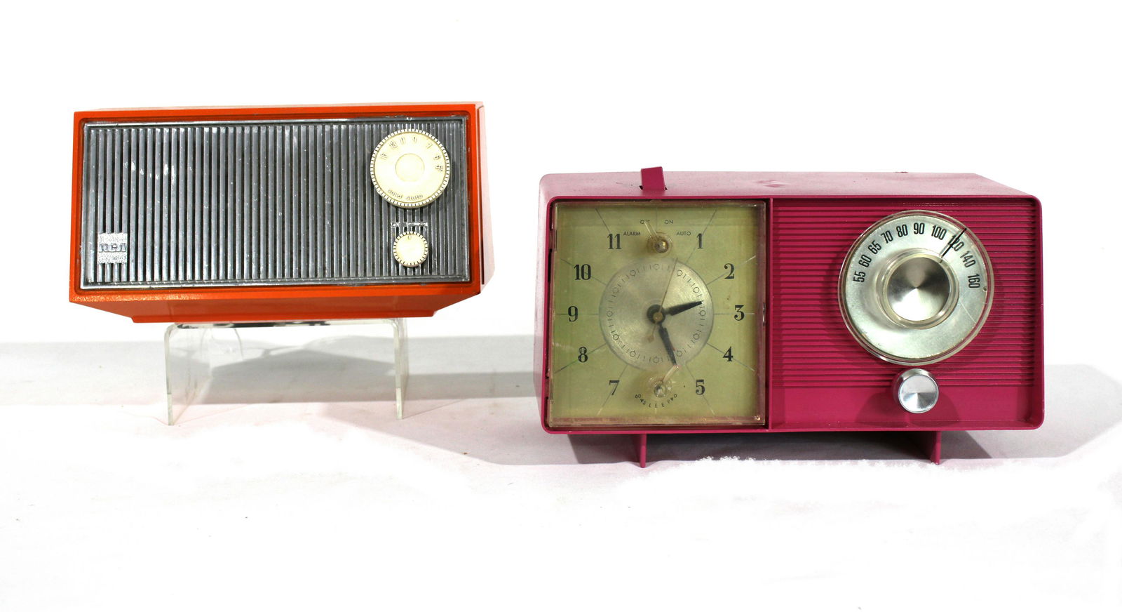 1950s Pink GE and Orange RCA Painted AM Radios (1 of 2)