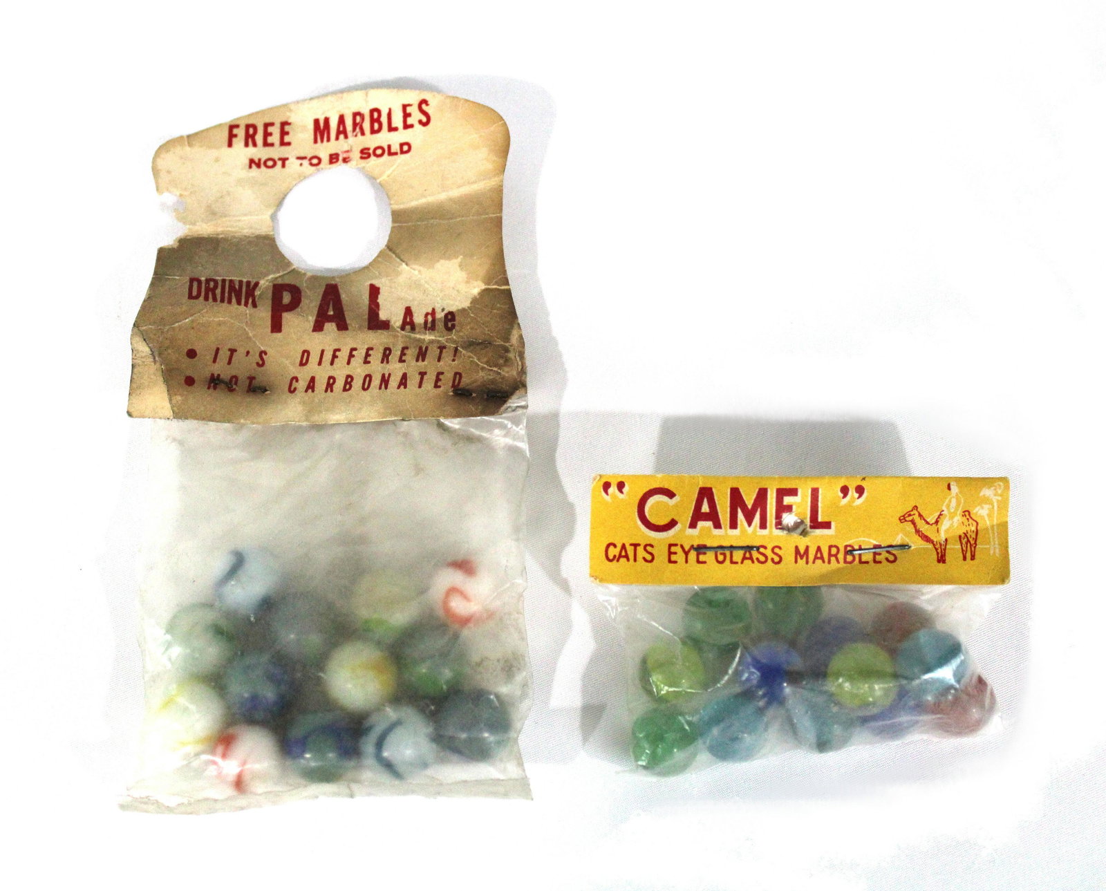 Two Early Machine Made Marble Bags, Palade and Camel (1 of 2)