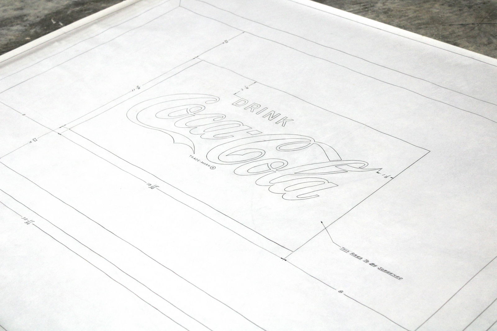 Coca Cola Blueprint, "Silk Screen for Red Background" (1 of 3)