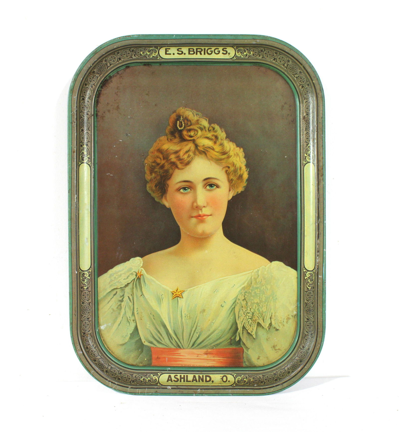 Early Tuscarora Advertising Co. E.S. Briggs Tray (1 of 3)