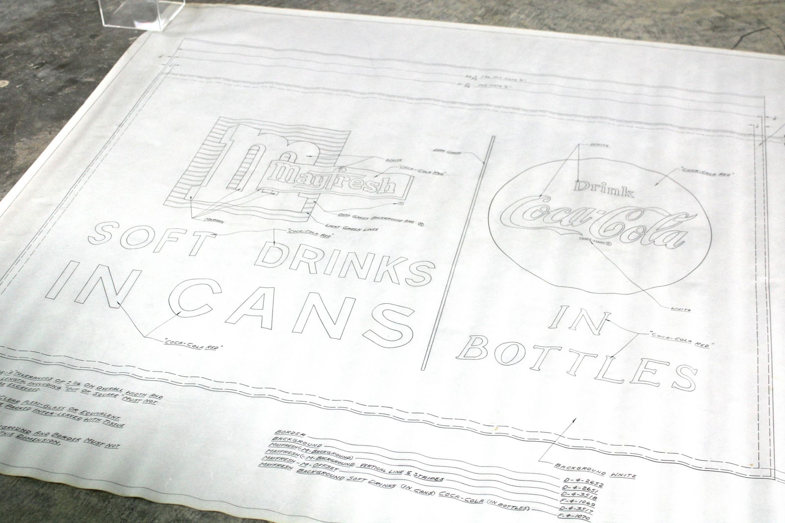 Coca Cola Blueprint, "Lighted Panel Window", 1966 (1 of 3)