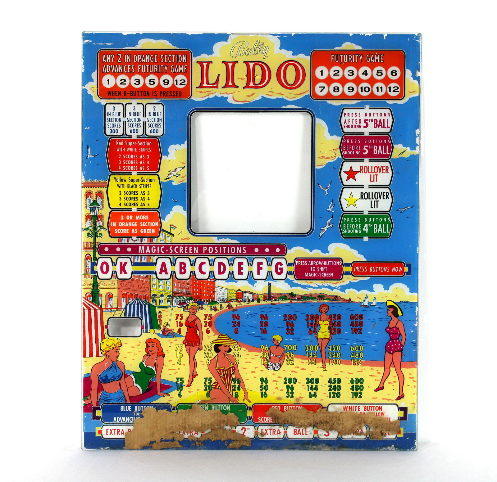 Bally Lido Bingo Pinball Backglass (1 of 2)