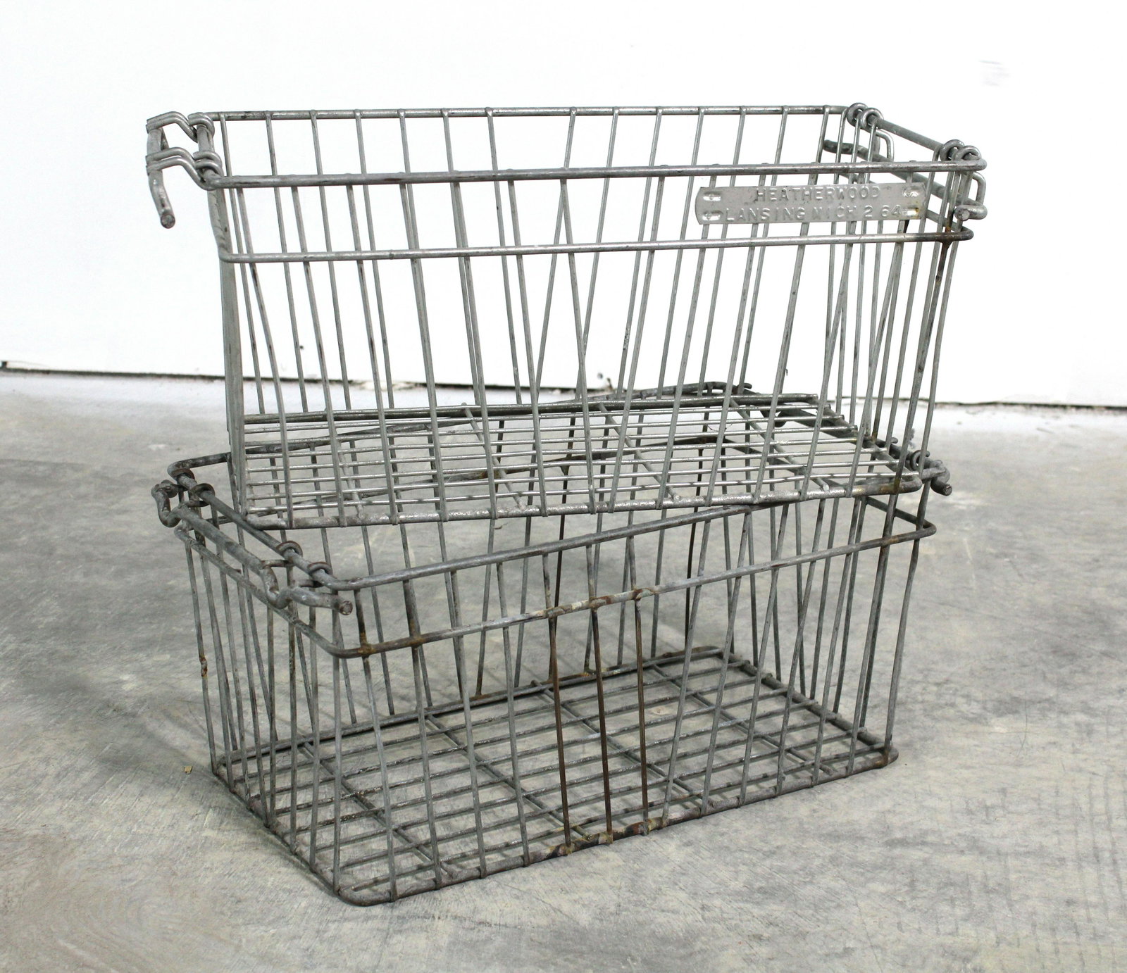 Vintage Industrial Seafood Crates: Vintage Industrial Seafood Crates. Lansing Michigan Tag. This item requires third party shipping or pickup arrangements to be made.