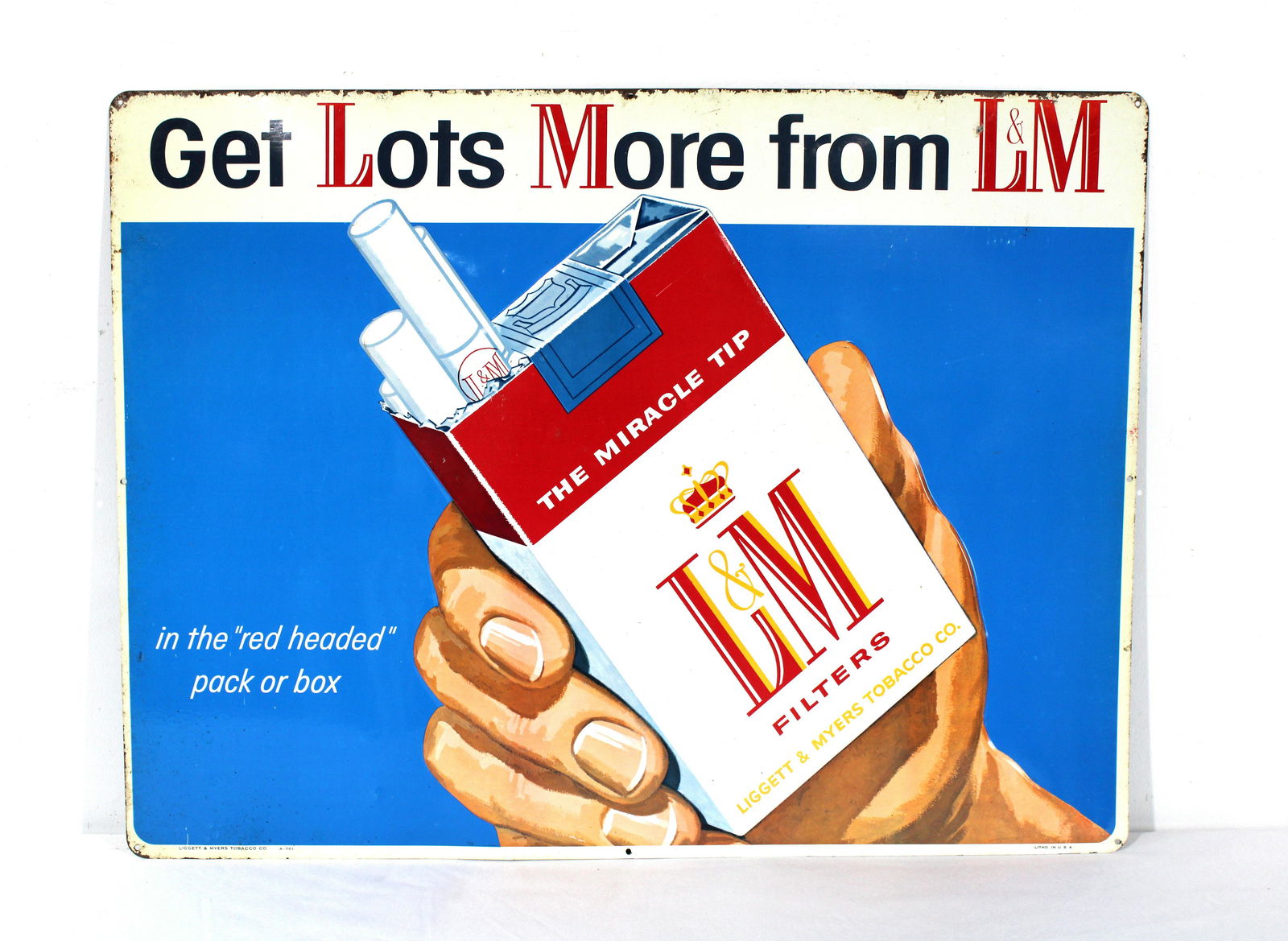 L&M Cigarettes Tobacco Advertising Tin Sign (1 of 3)