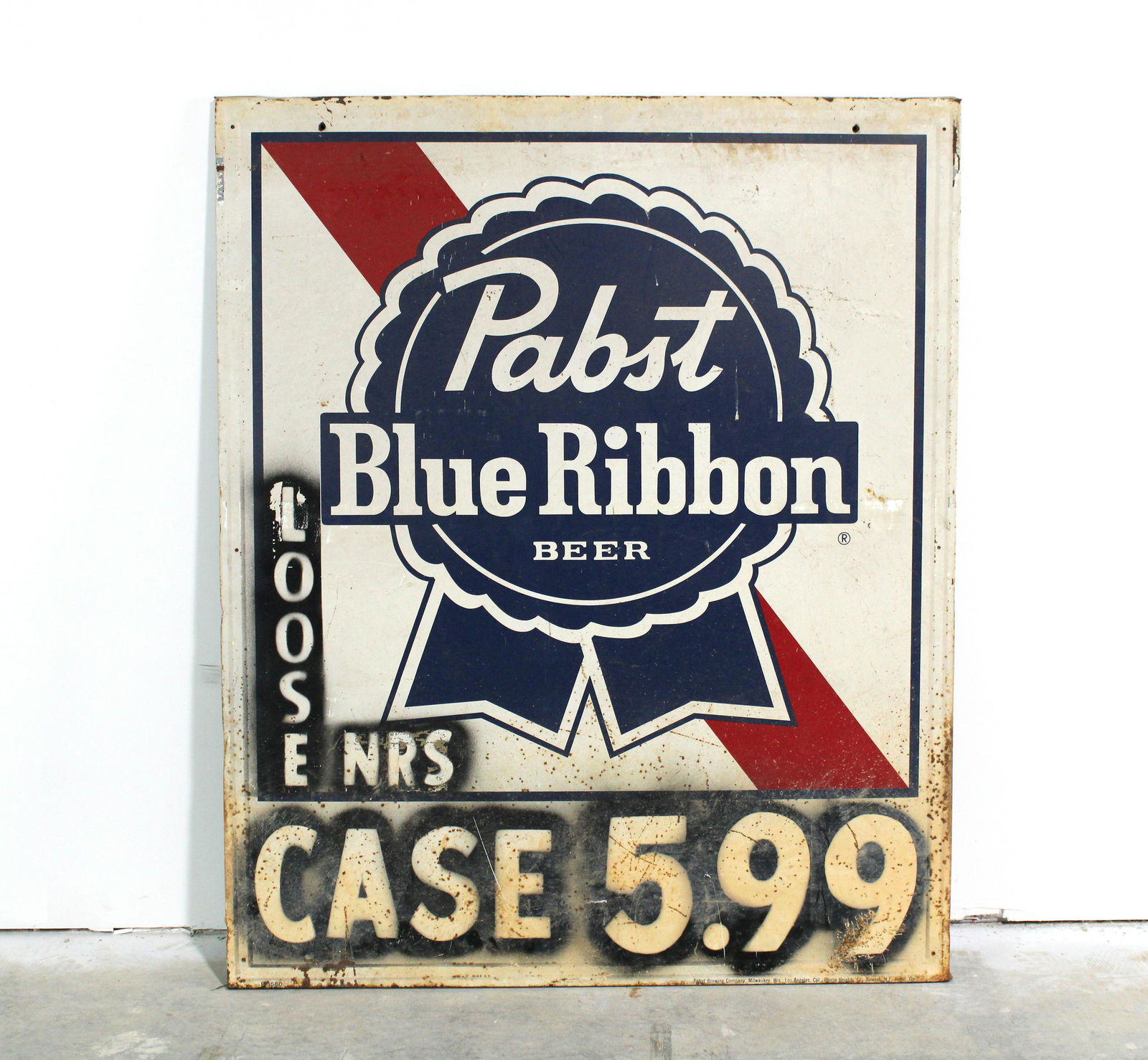 4 FT Pabst Blue Ribbon PBR Beer Advertising Sign (1 of 5)