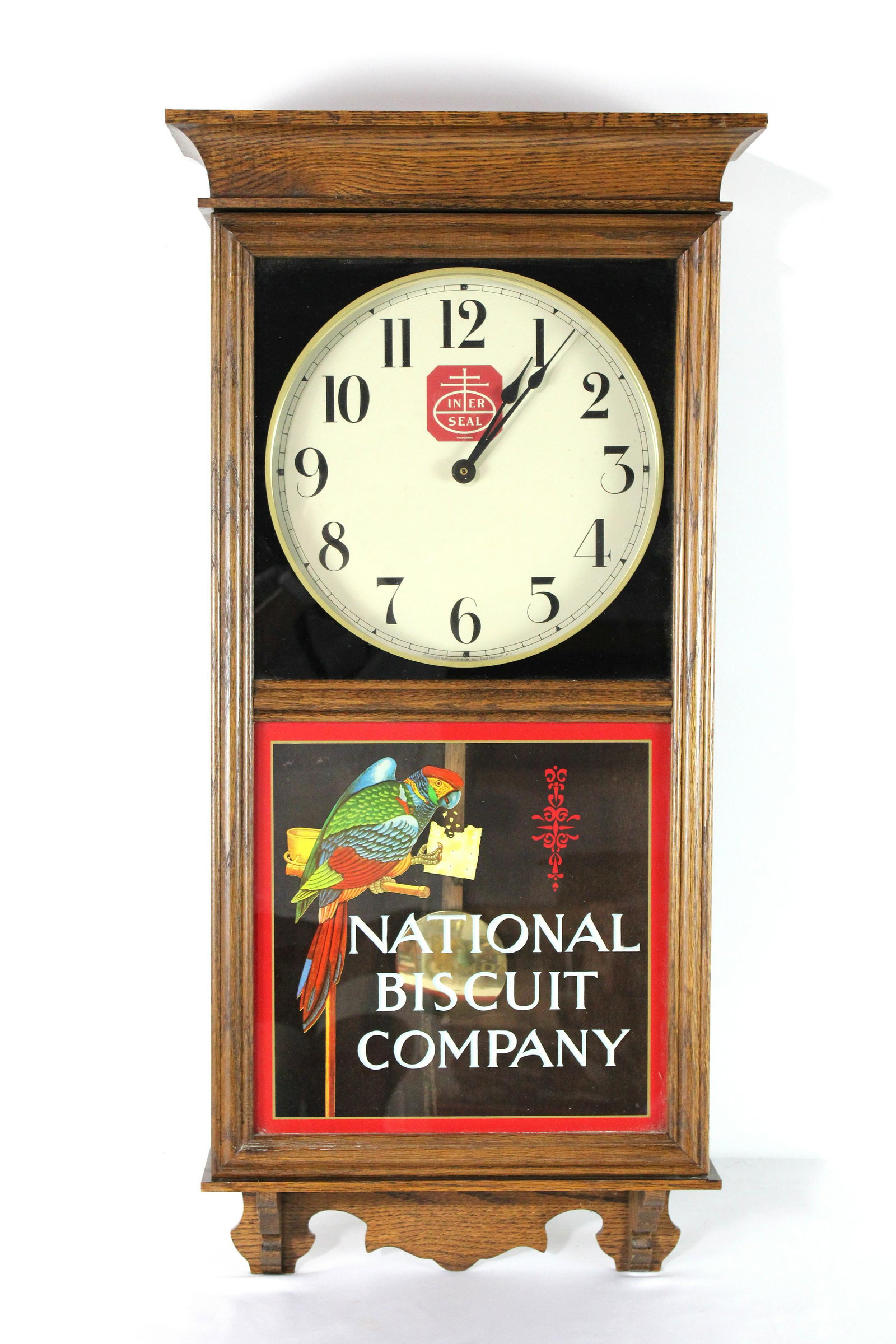 National Biscuit Company Advertising Clock: National Biscuit Company Advertising Clock. This item requires third party shipping or pickup arrangements to be made. Dimensions: 36 x 17 x 6