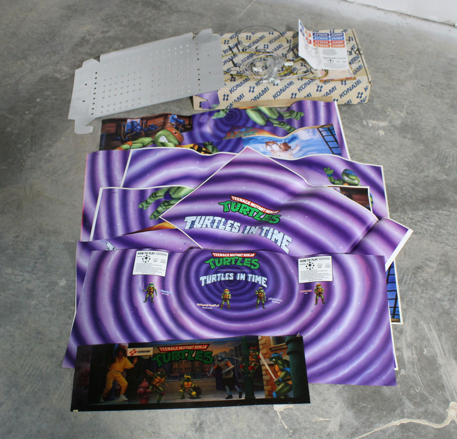 NOS Konami TMNT in Time Side Art / Control Panel (1 of 2)