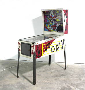 Allied Leisure's Rock On Pinball Machine: Allied Leisure's Rock On Pinball Machine. Not working, needs lockdown bar. This item requires third party shipping or pickup arrangements to be made. Dimensions: 69.5 x 28 x 53