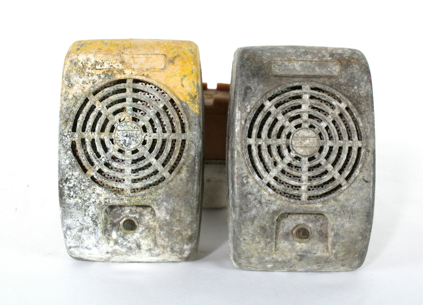 Pair of Drive in Movie Speakers: Pair of Drive in Movie Speakers. In-house shipping available. Dimensions of One: 8 x 5 x 5