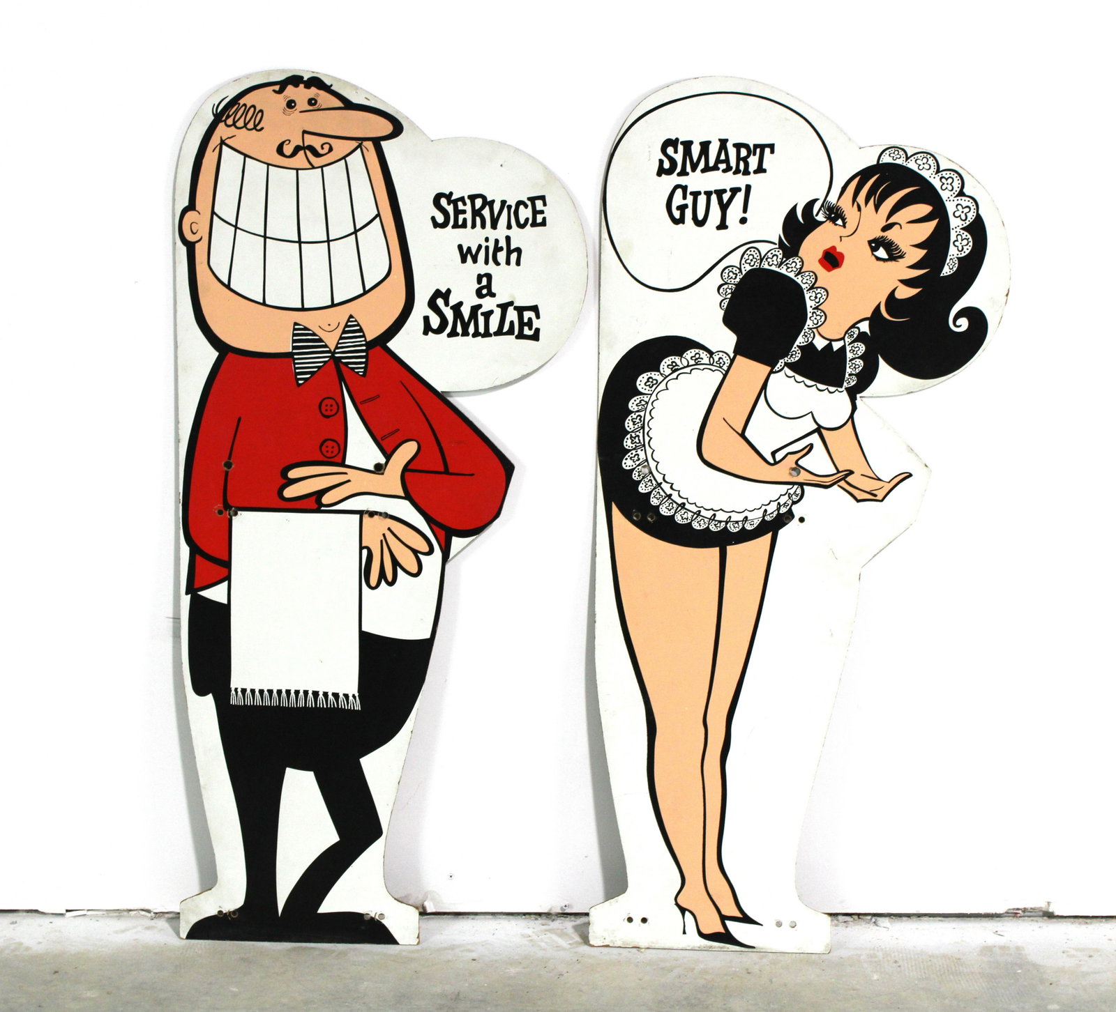 Masonite Restaurant Signs: Masonite Restaurant Signs. This item requires third party shipping or pickup arrangements to be made. Dimensions of One: 46 x 21.5