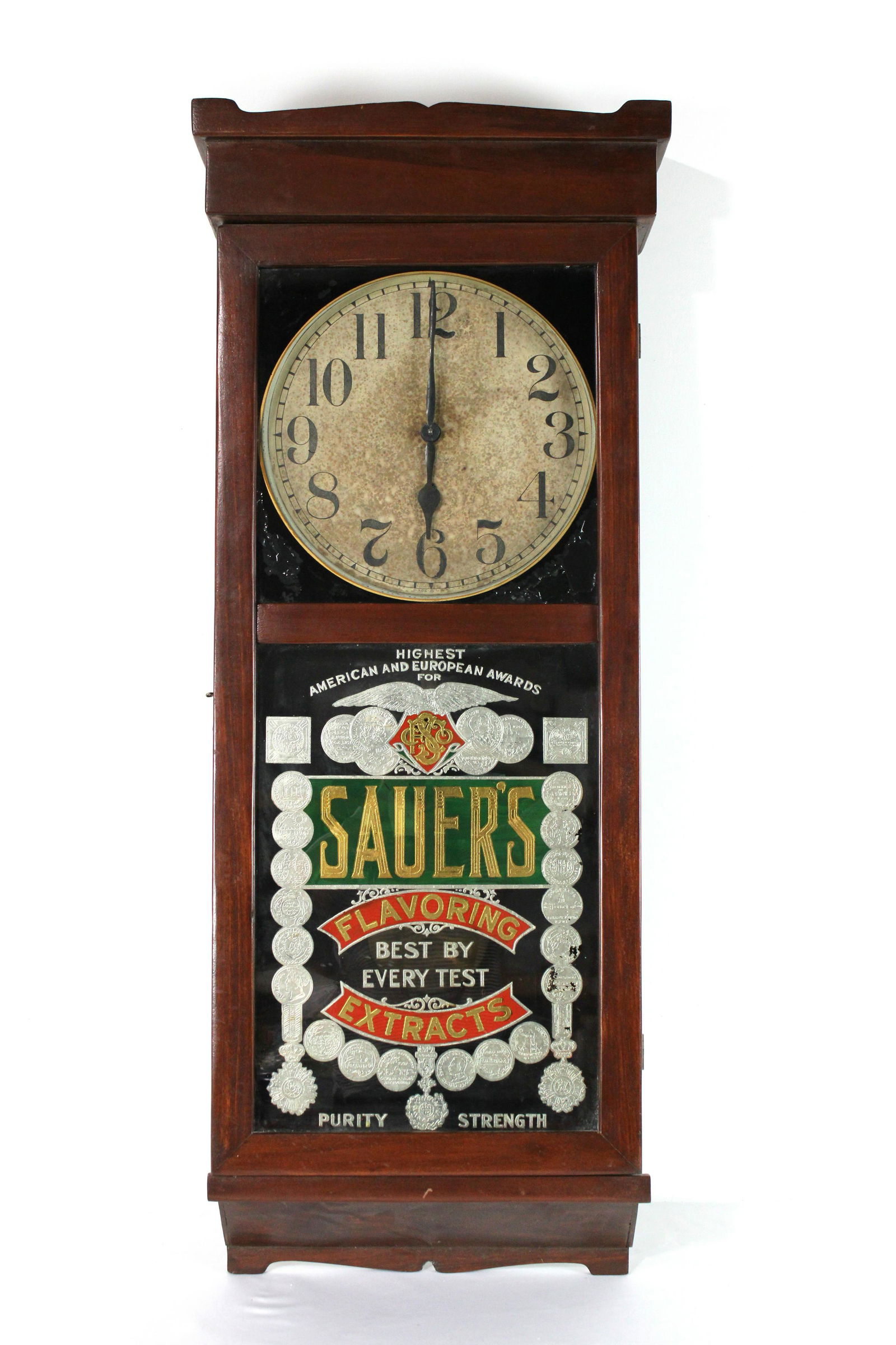 Sauers Extract Reverse on Glass Advertising Clock (1 of 7)