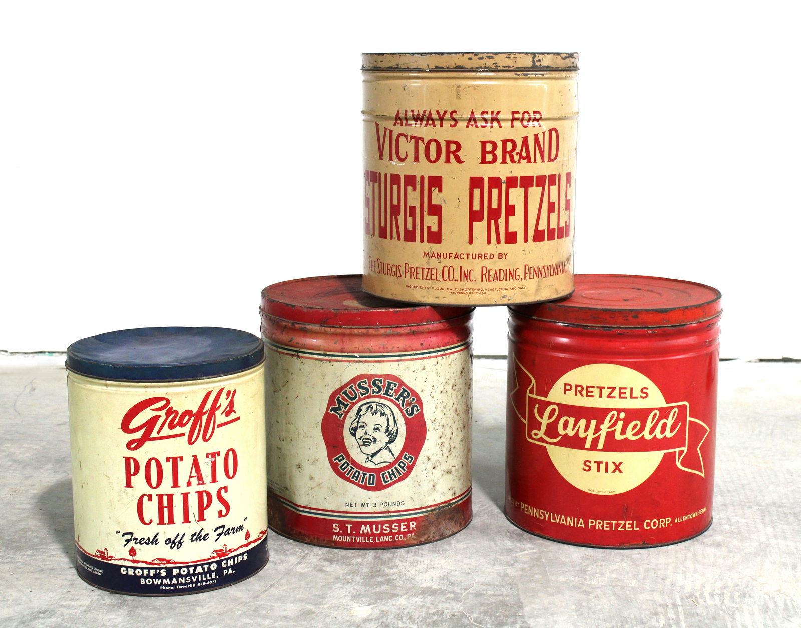 Assorted Potato Chip and Pretzel Tins (1 of 1)