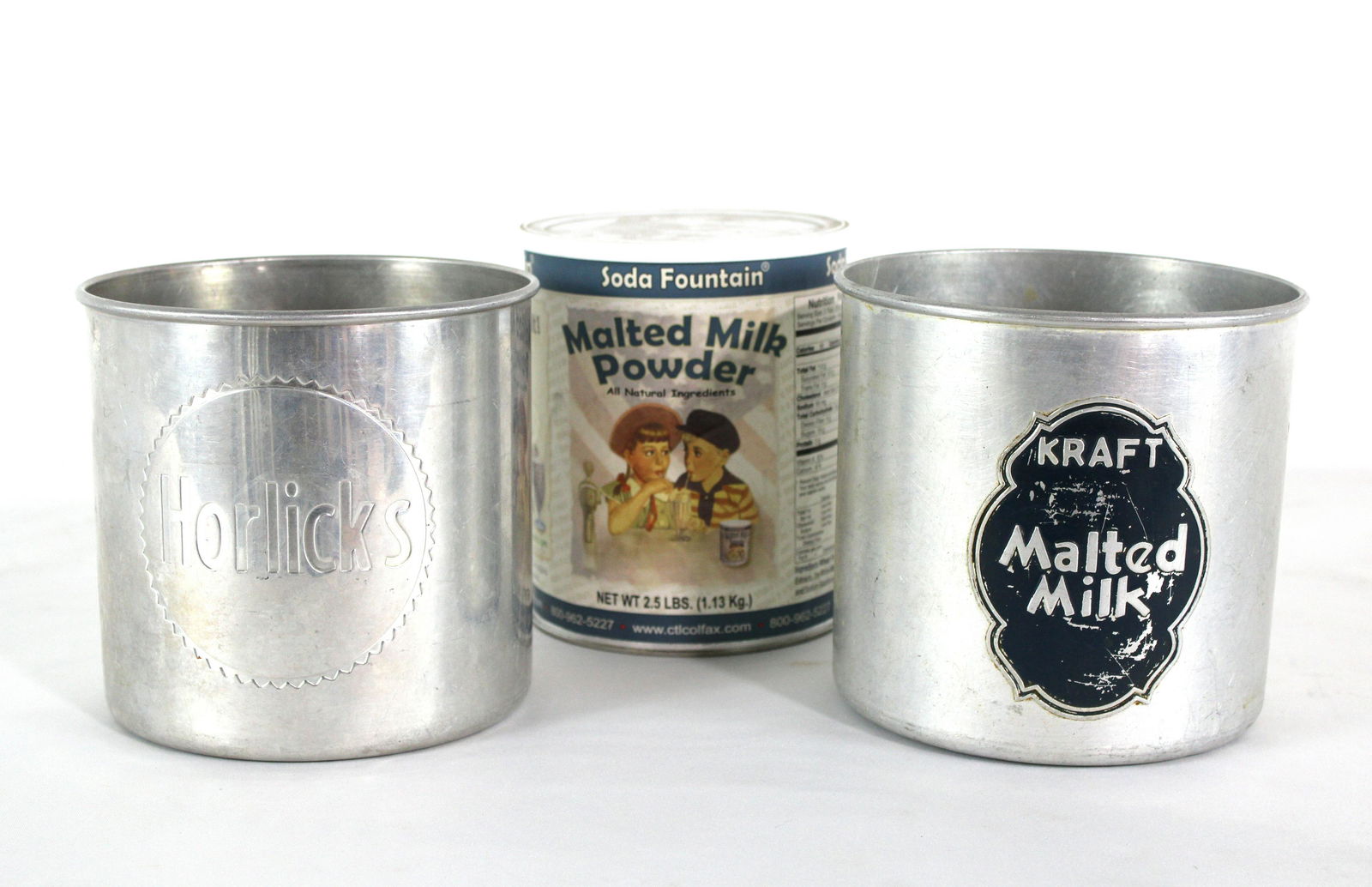 Embossed Kraft and Horlicks Malted Milk Tins (1 of 2)