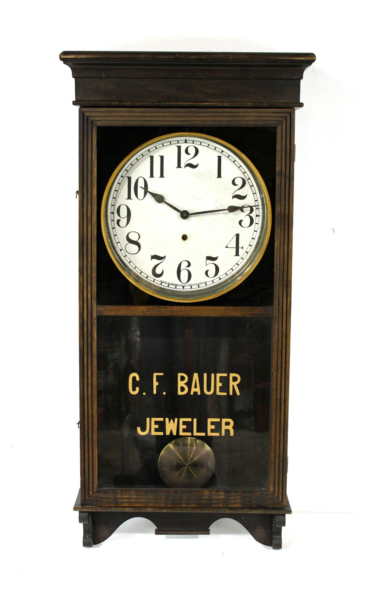 C.F. Bauer Jeweler Wall Mounted Clock (1 of 5)