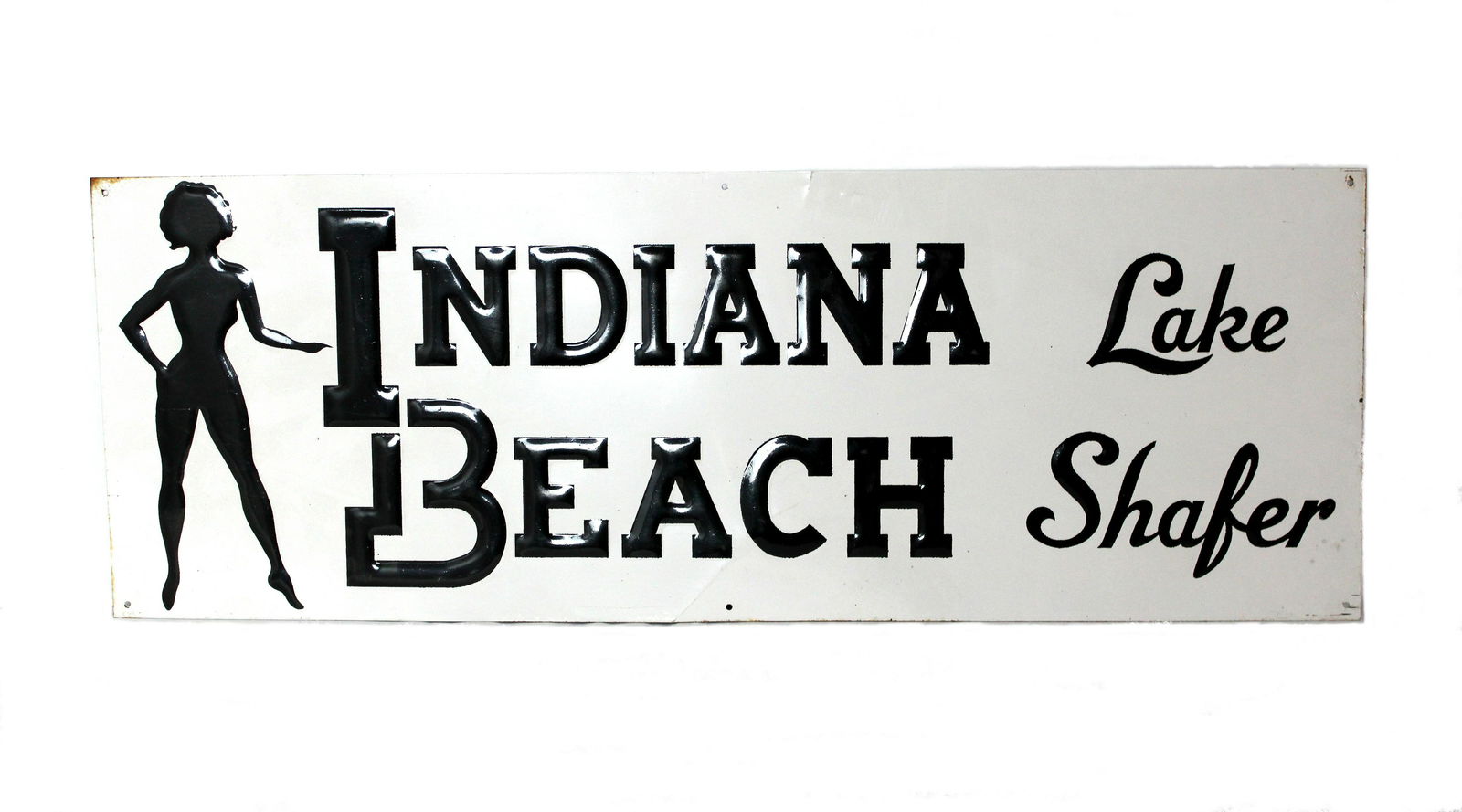Lake Shafer Indiana Beach Amusement Park Embossed Tin (1 of 2)