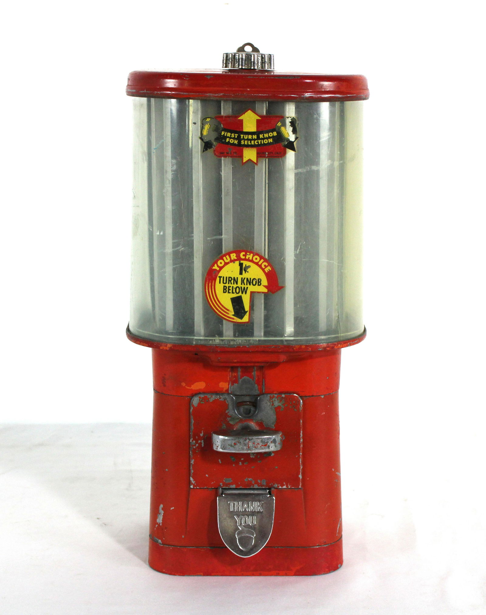 Oak Turnstyle Gum Vending Machine with Key (1 of 3)