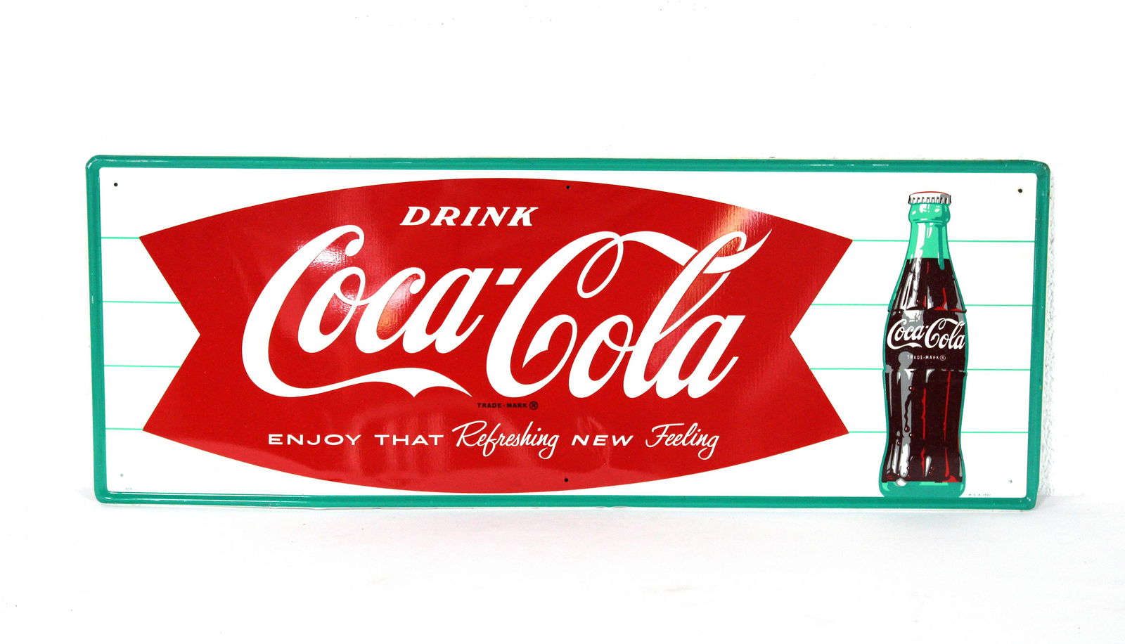 Drink Coca Cola Fishtail Sign, Circa 1960s (1 of 4)