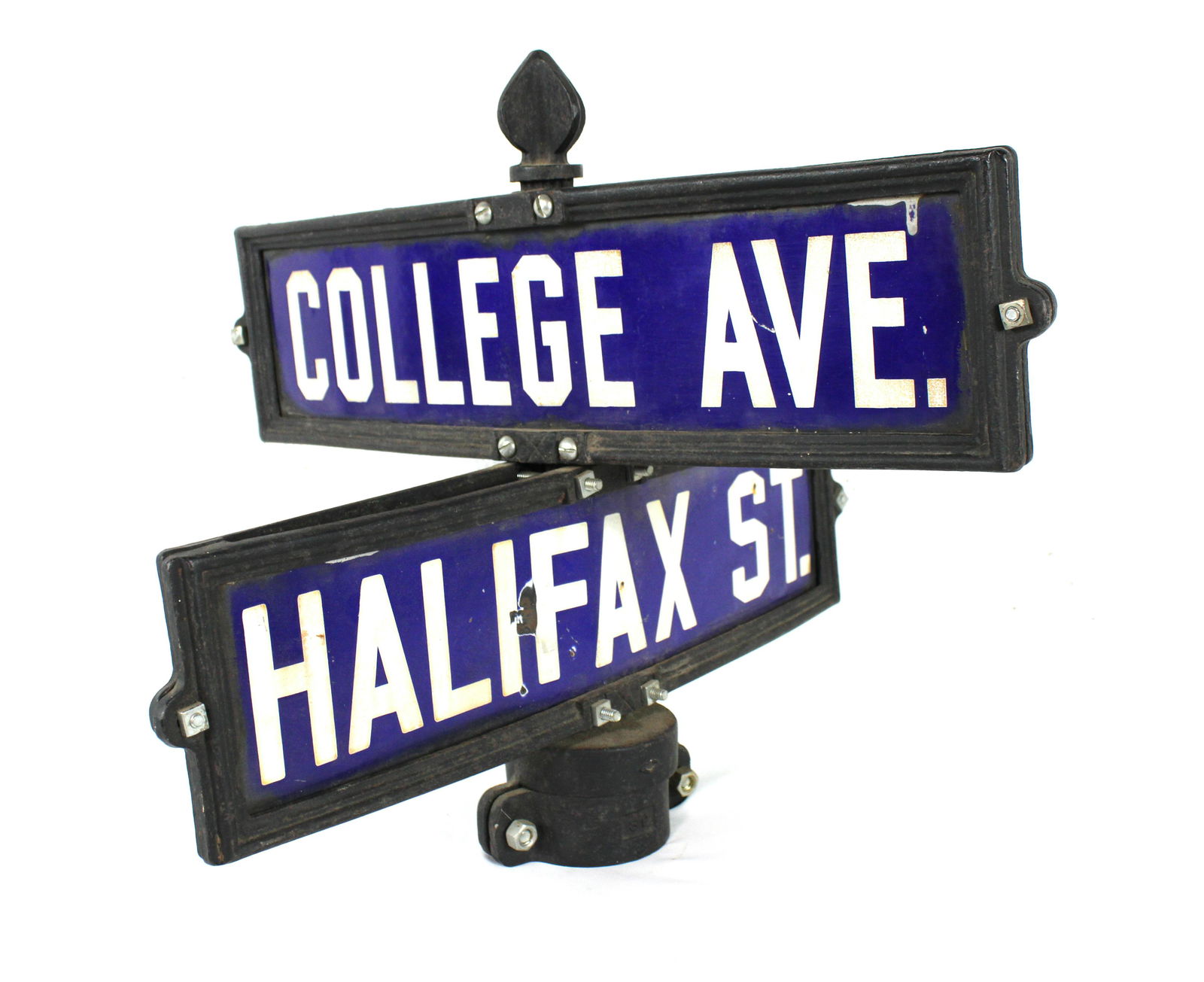 College / Halifax Porcelain and Cast Iron Street Sign (1 of 3)