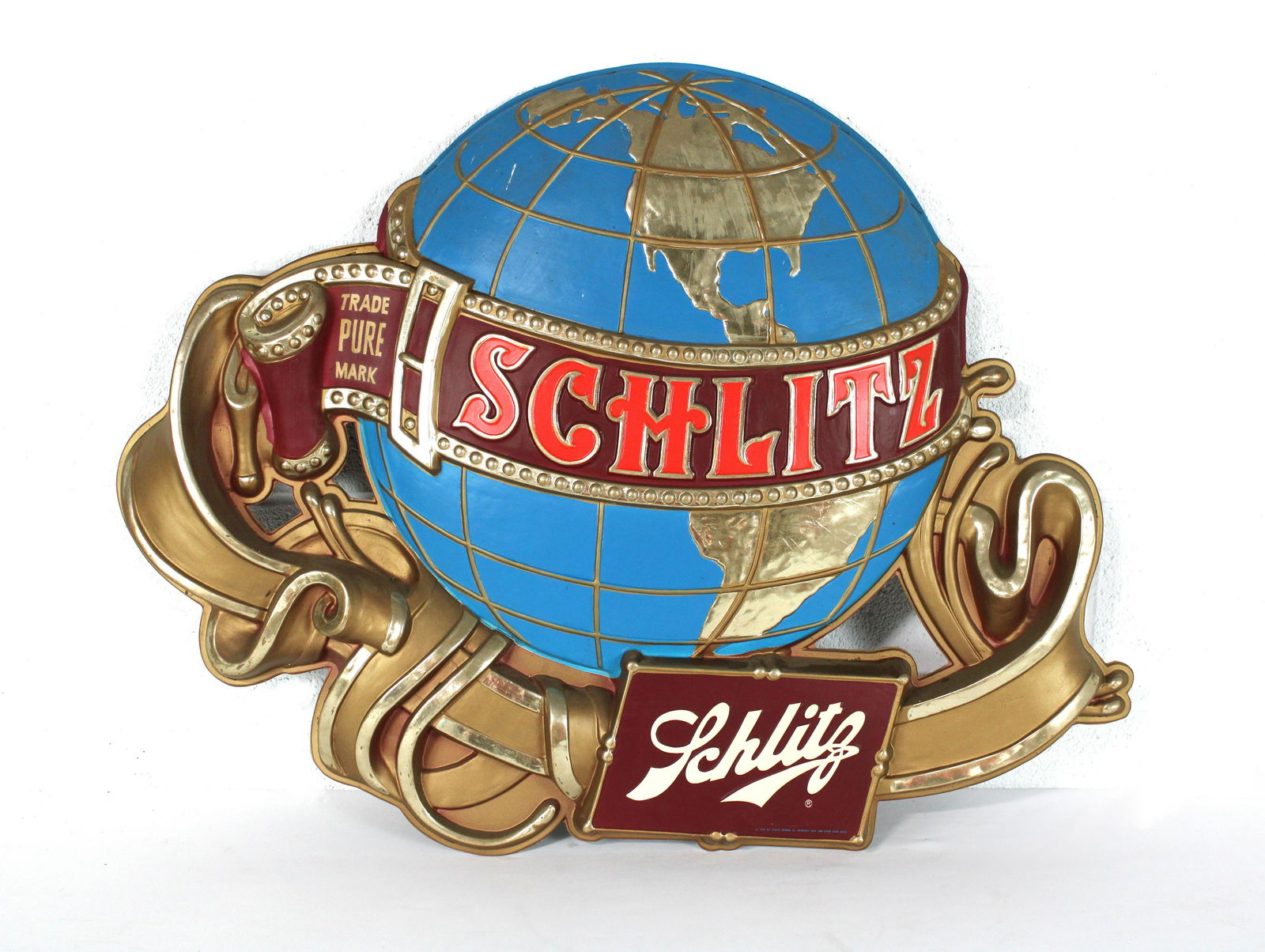 Large Schlitz Brewing Globe Beer Sign, 1970s (1 of 3)