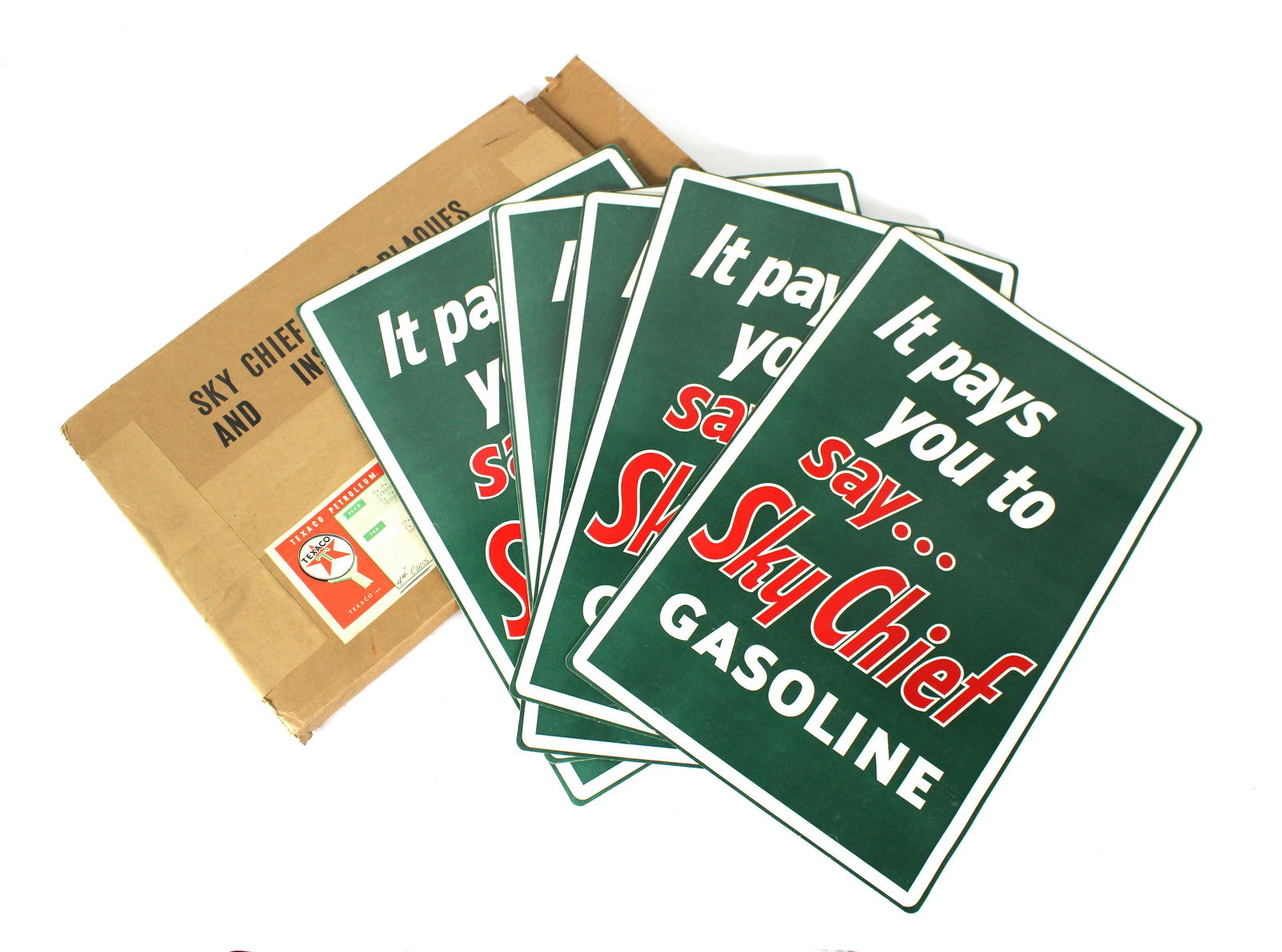 NOS Texaco Sky Chief Pump Plaques in Original Box (1 of 3)
