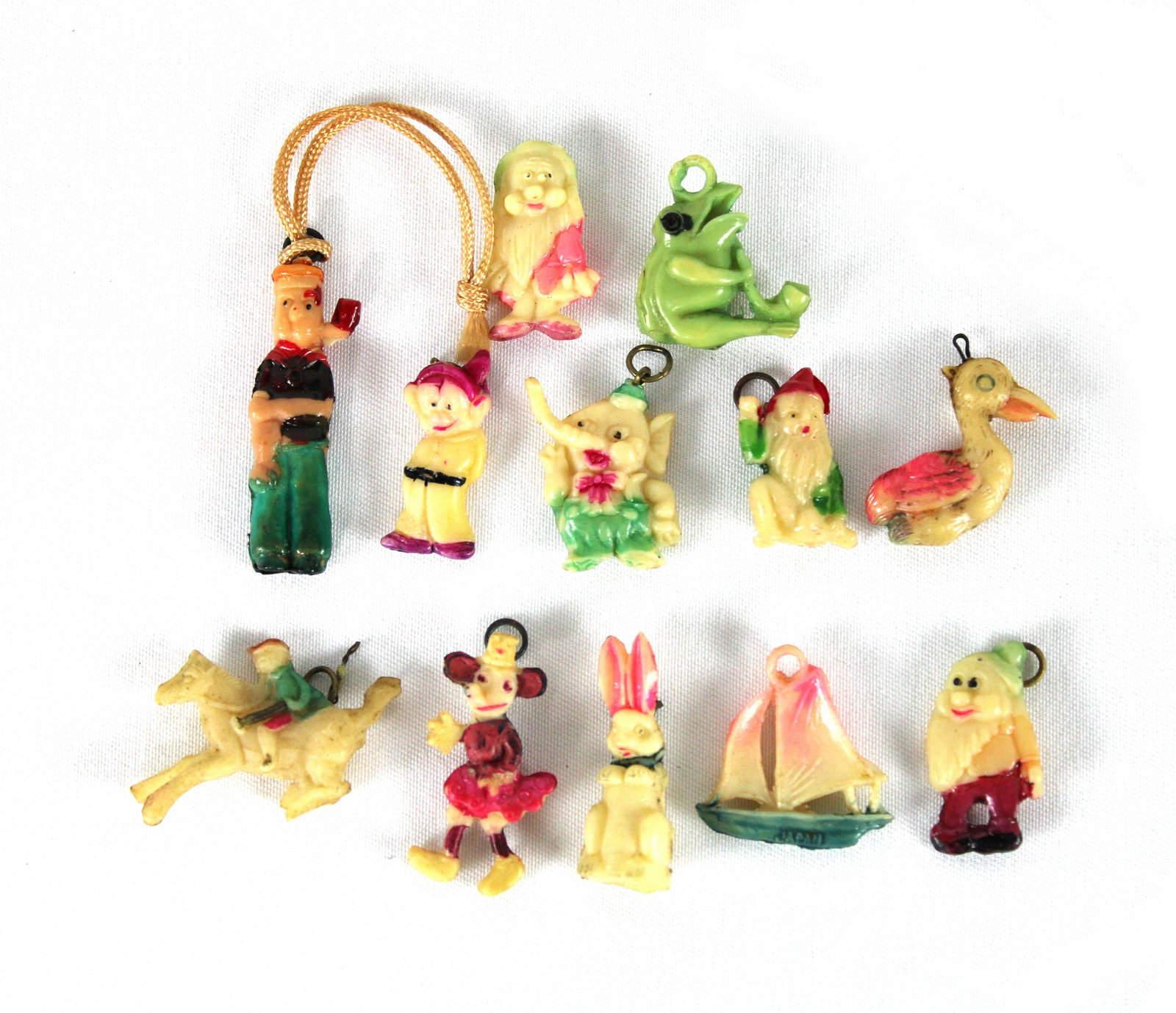 Early Gumball Charms inc. Popeye and Minnie Mouse: Early Gumball Charms inc. Popeye and Minnie Mouse, Lot of 12. In-house shipping available.