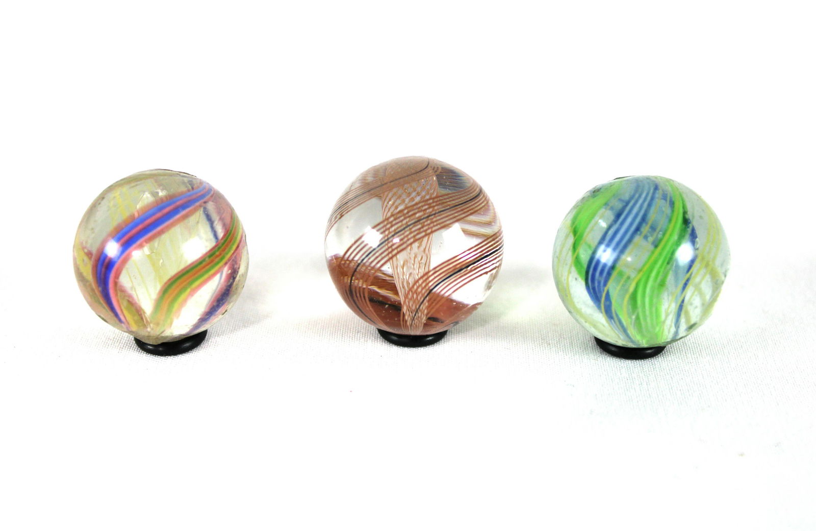 7/8" Antique Handmade German Swirl Marbles (1 of 4)